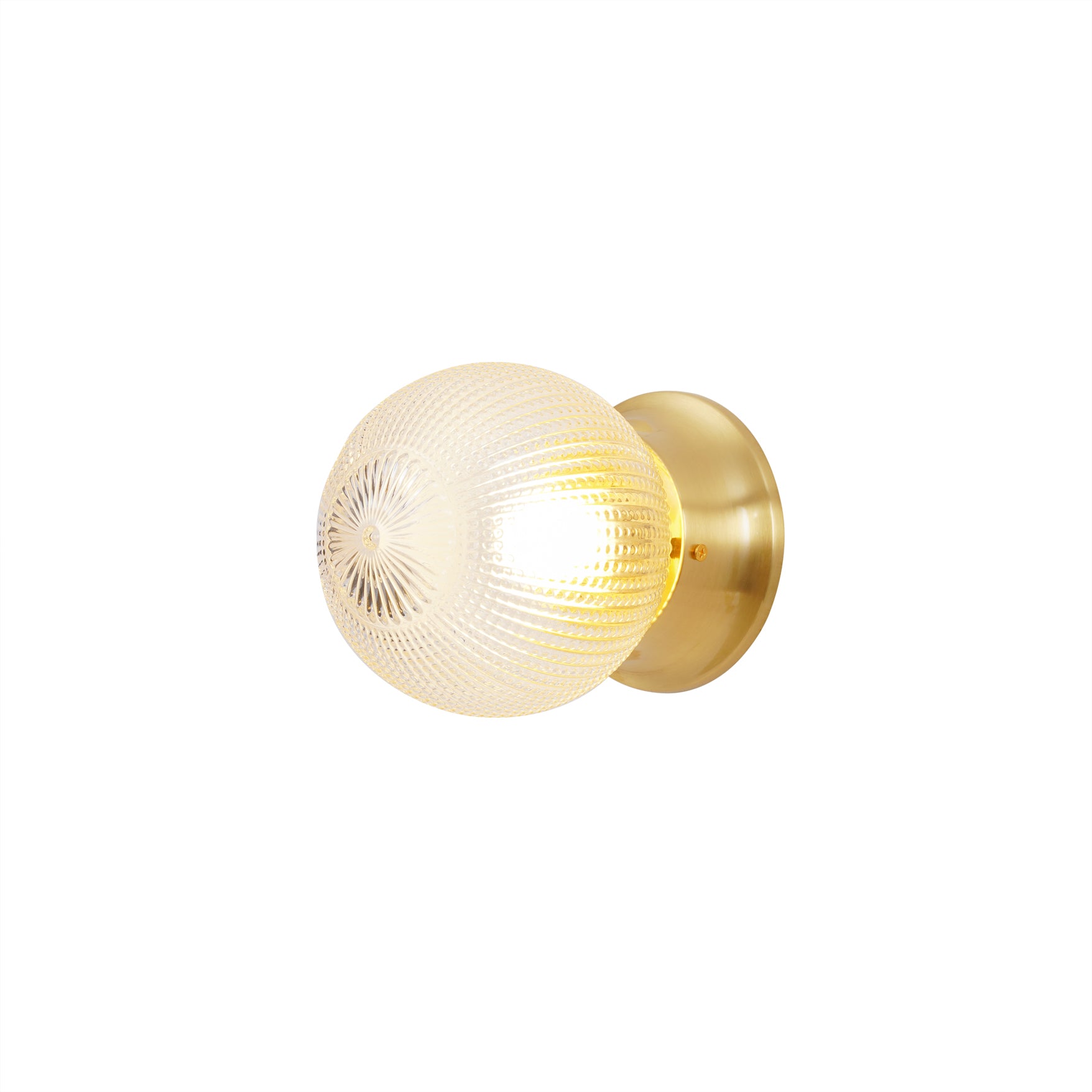 Reeded Globe Flush Ceiling Light - Lumpaz