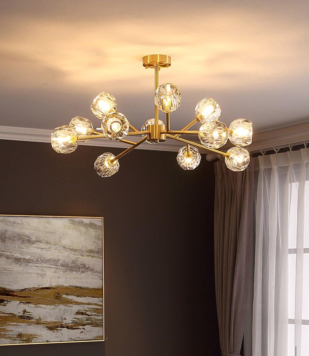 Crystal Ball Round Cluster Chandelier - Lumpaz