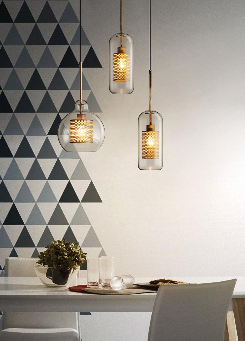 Combined Chiswick Glass Pendant Light - Lumpaz
