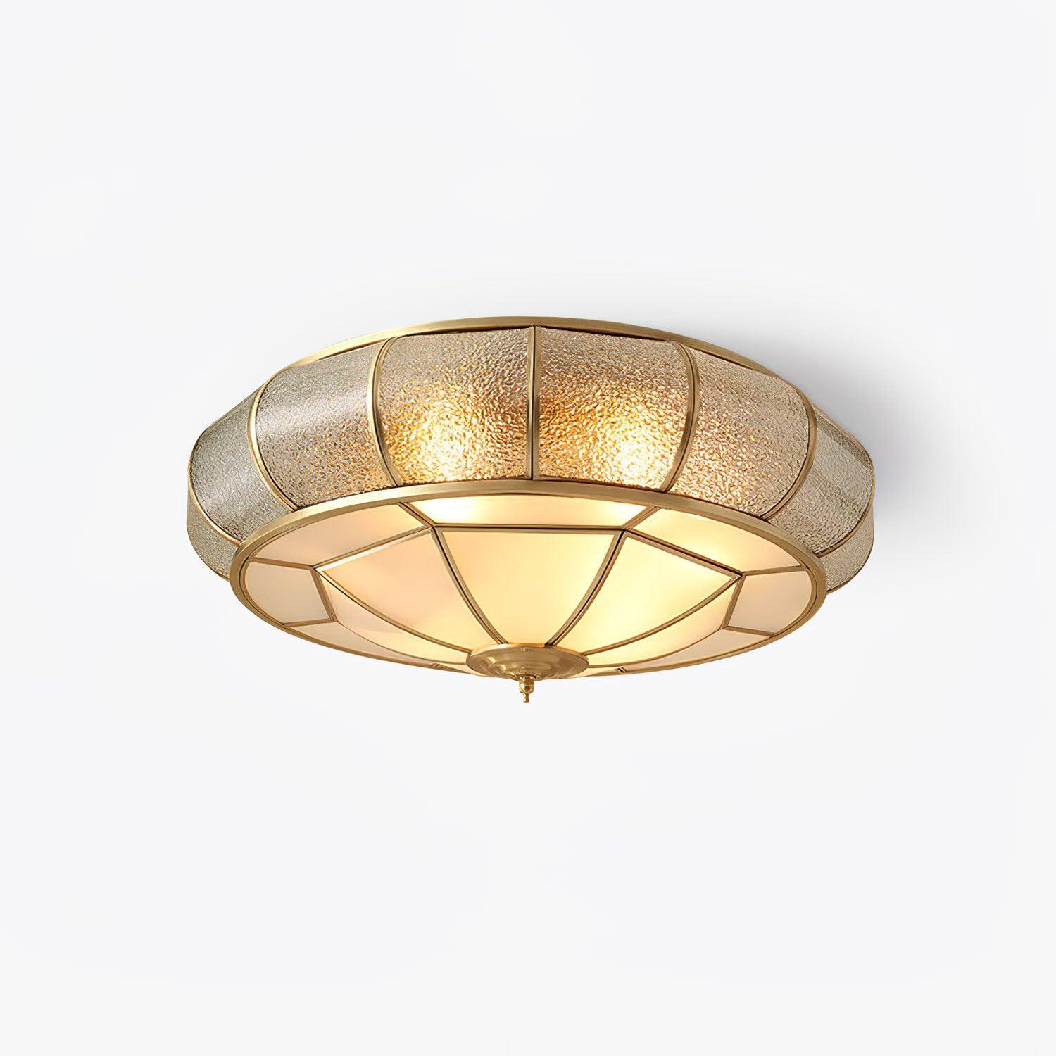Colonial Glass Drum Ceiling Light - Lumpaz