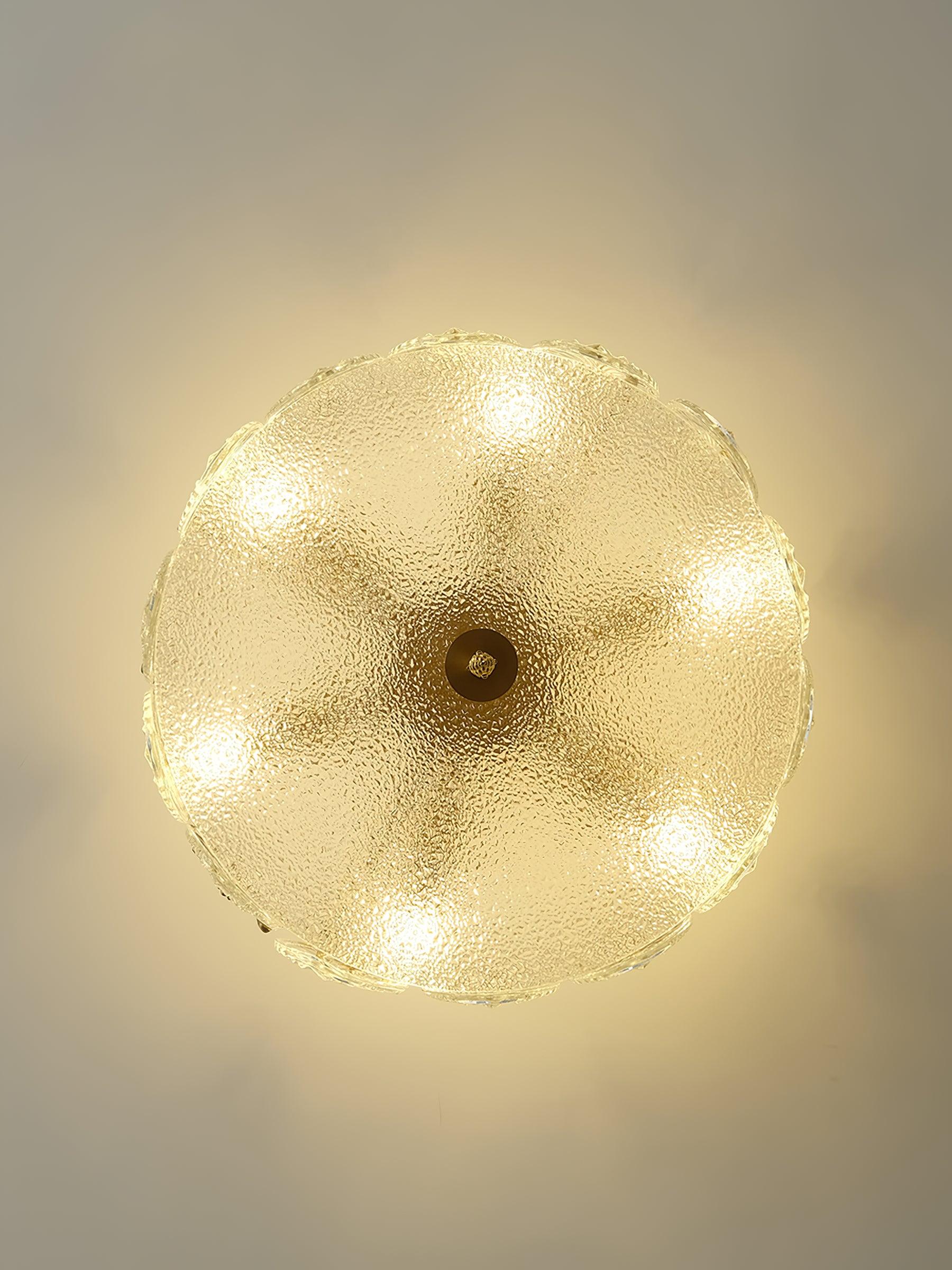 Decorative Pattern Glass Round Chandelier - Lumpaz