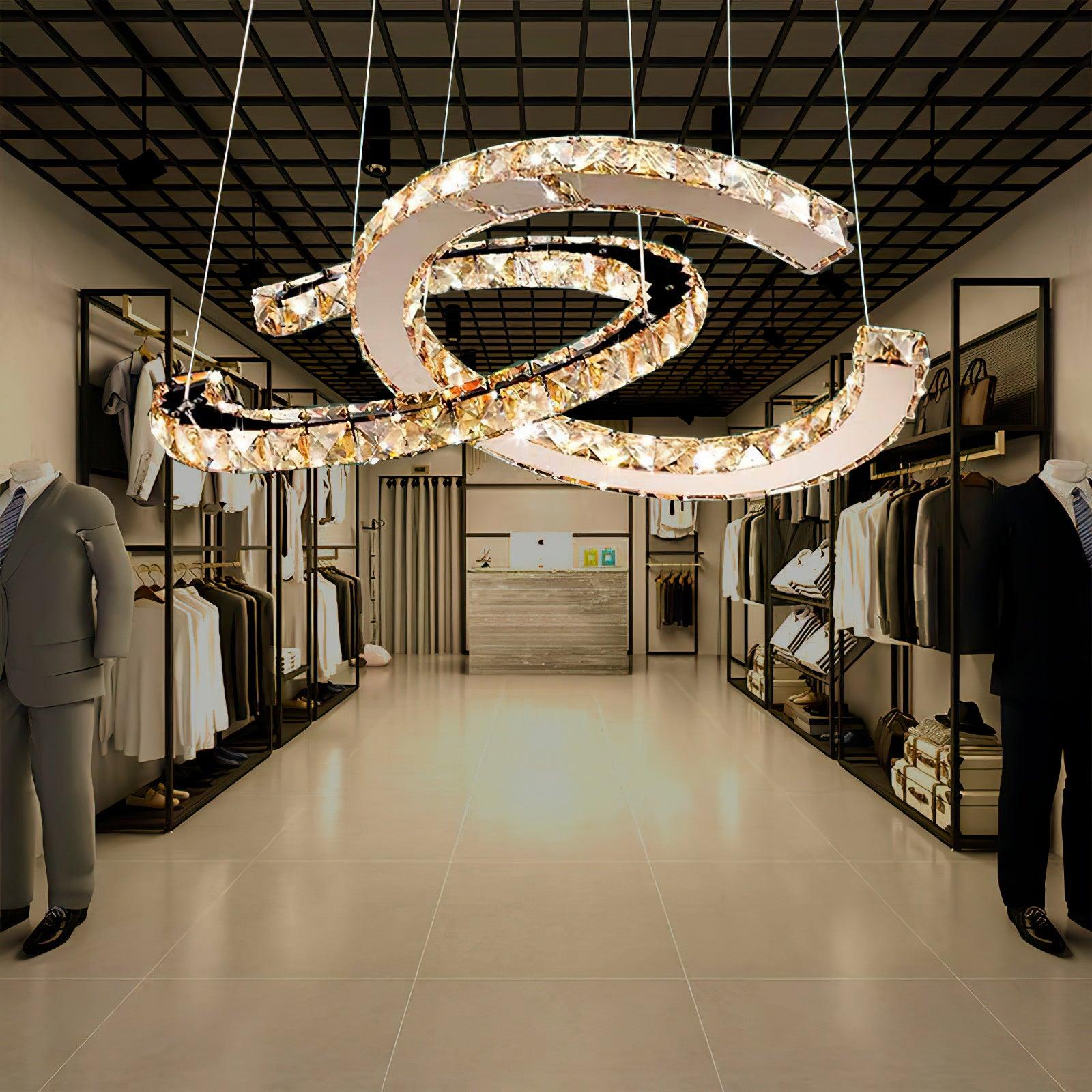 Modern Crystal Double C Chandelier - Lumpaz