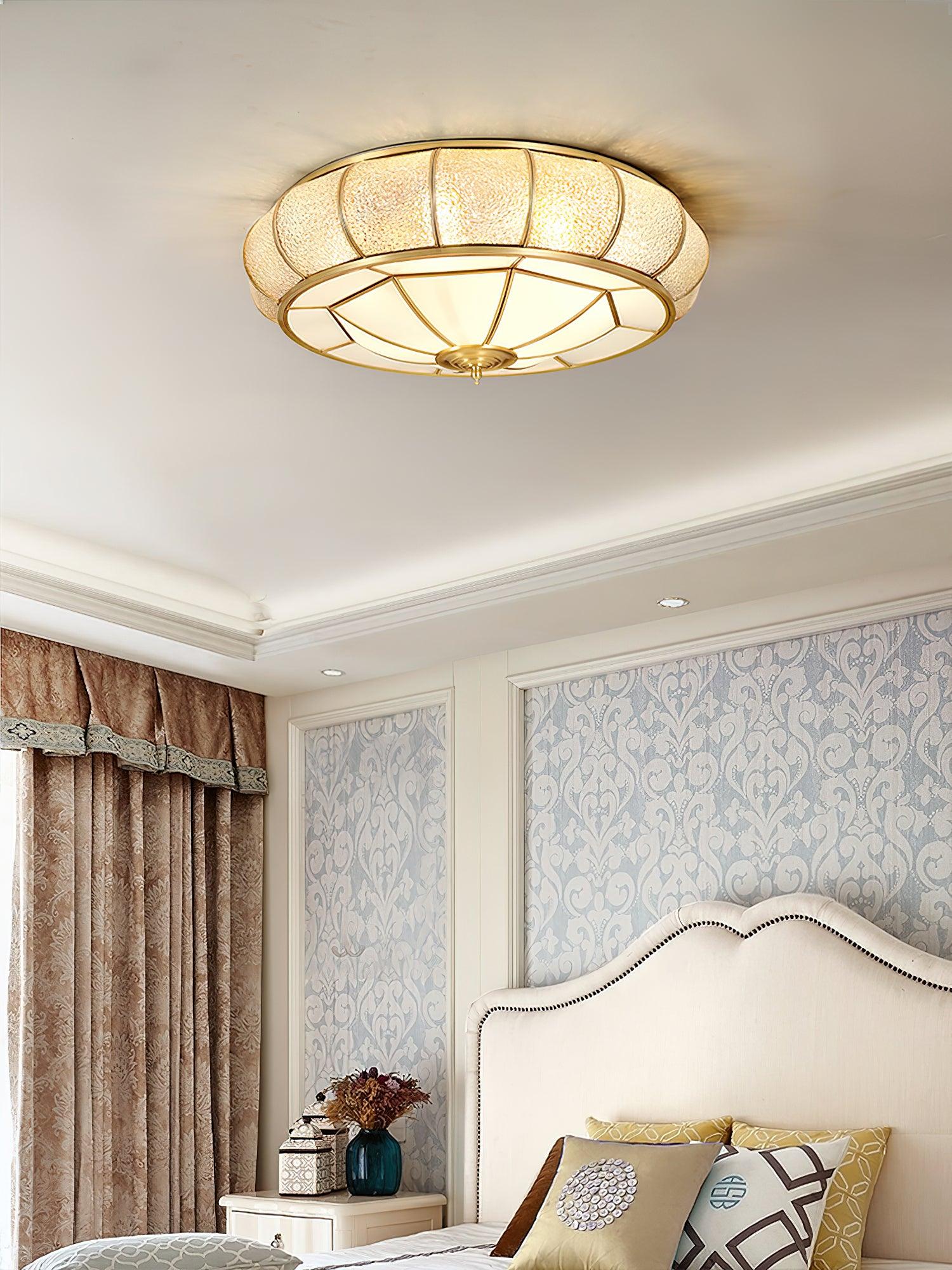 Colonial Glass Drum Ceiling Light - Lumpaz