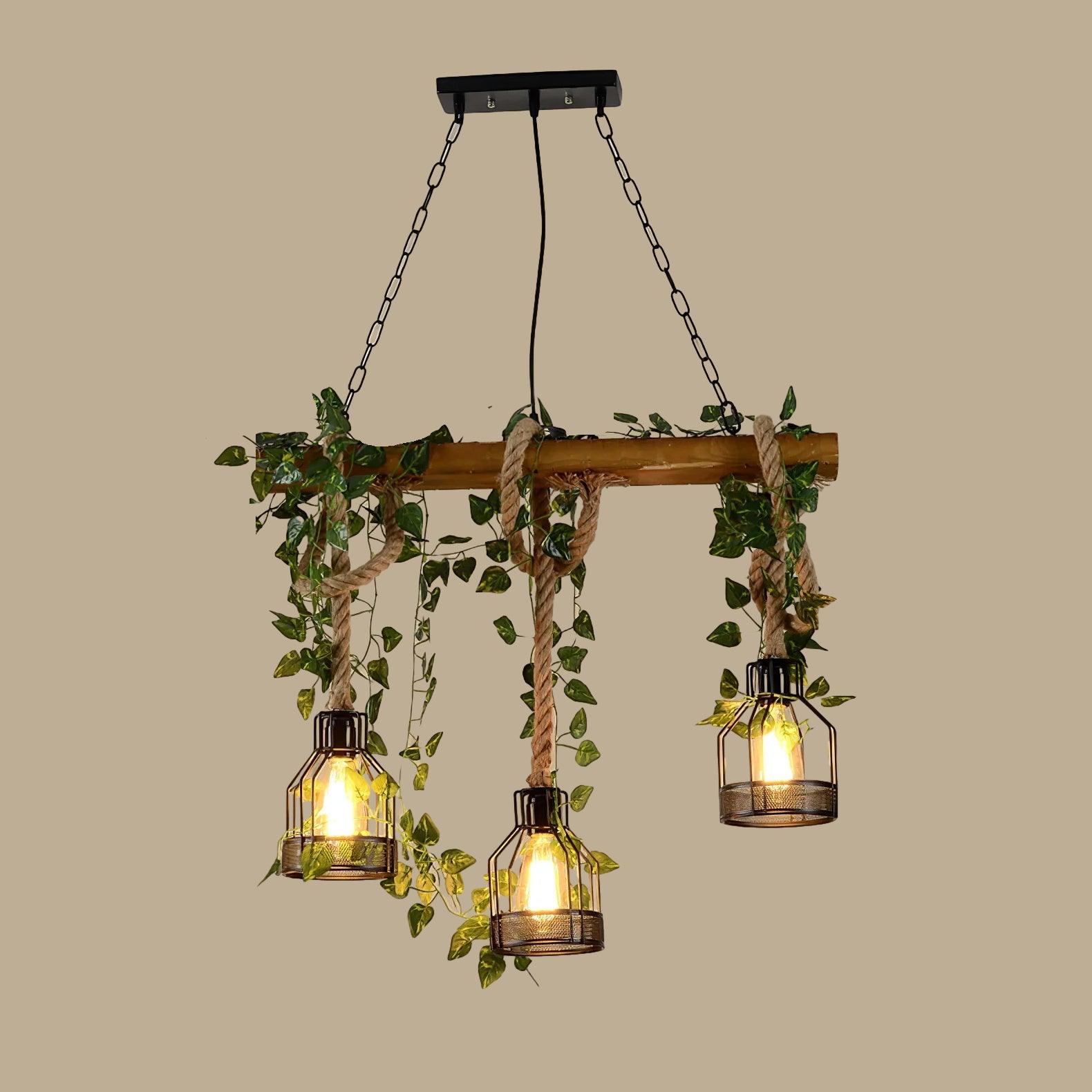 Rustic Wooden Chandelier - Lumpaz