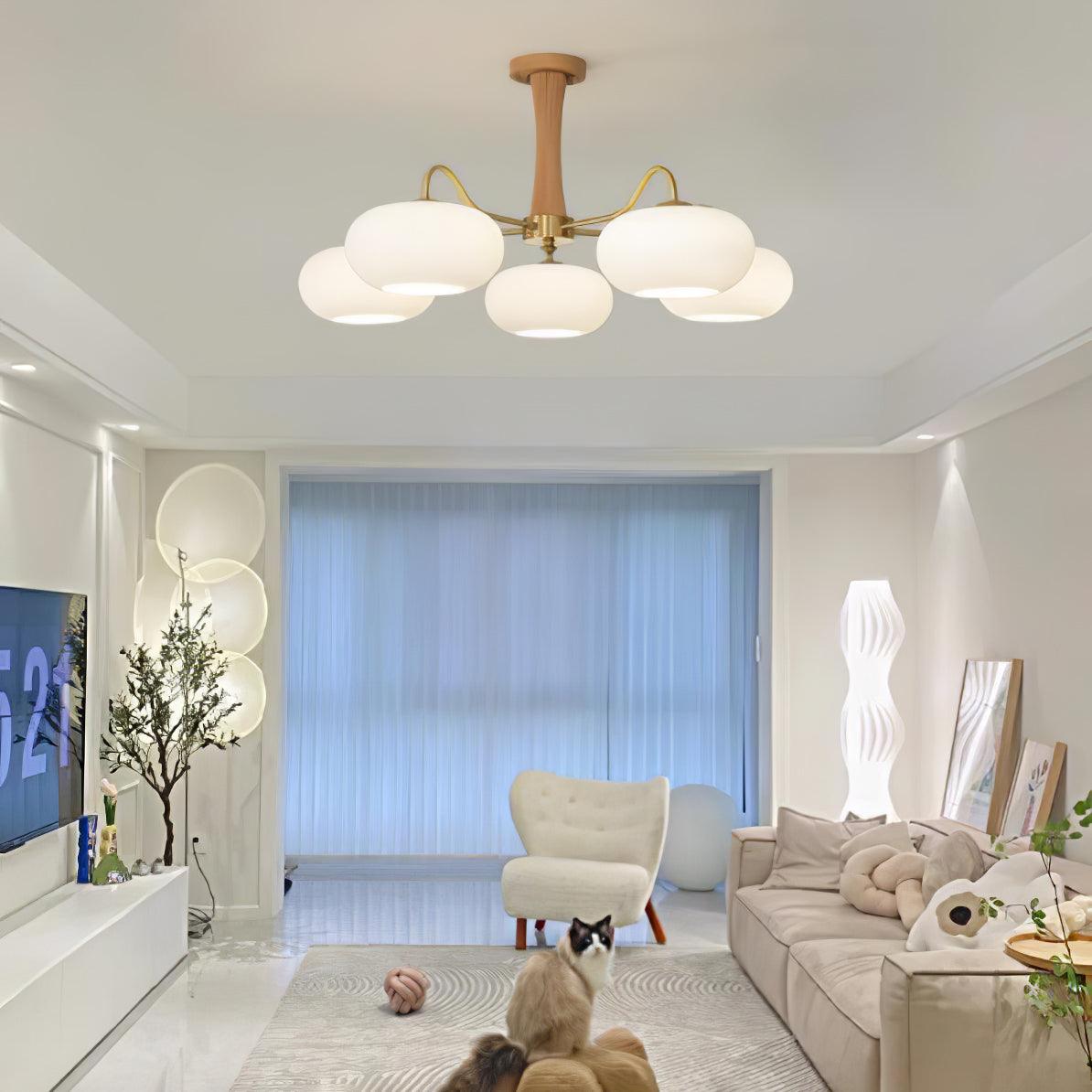Brass Wooden Persimmon Ceiling Lamp - Lumpaz
