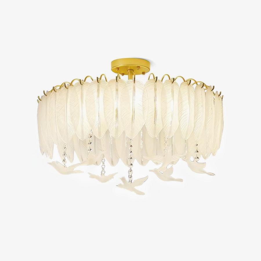 Glass Feather Ceiling Light - Lumpaz