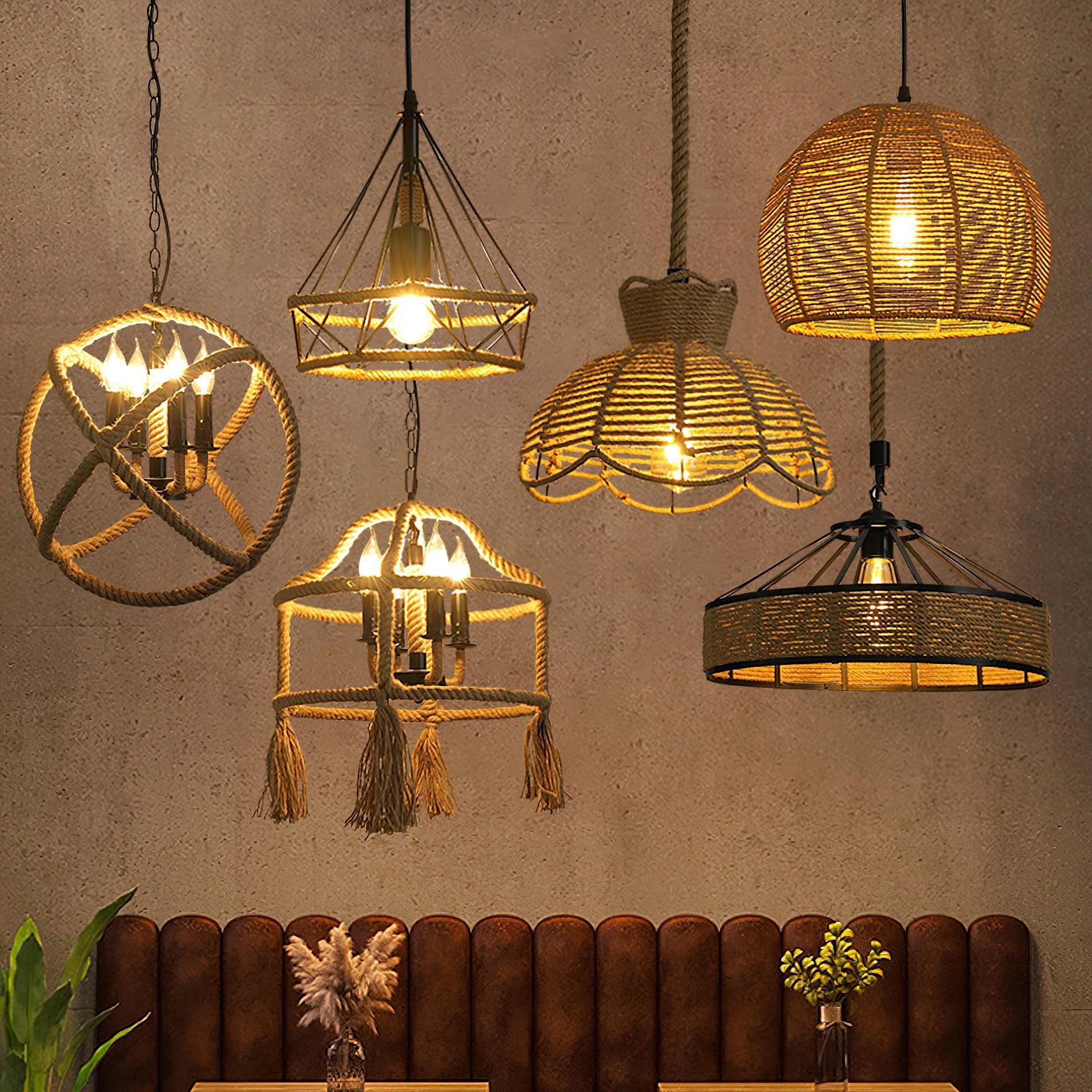 Retro Hemp Rope Interesting Pendant Light - Lumpaz