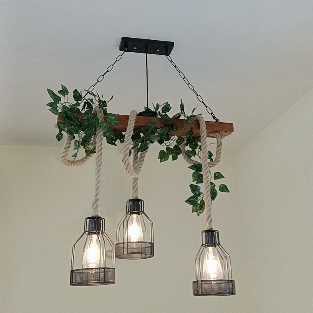 Rustic Wooden Chandelier - Lumpaz