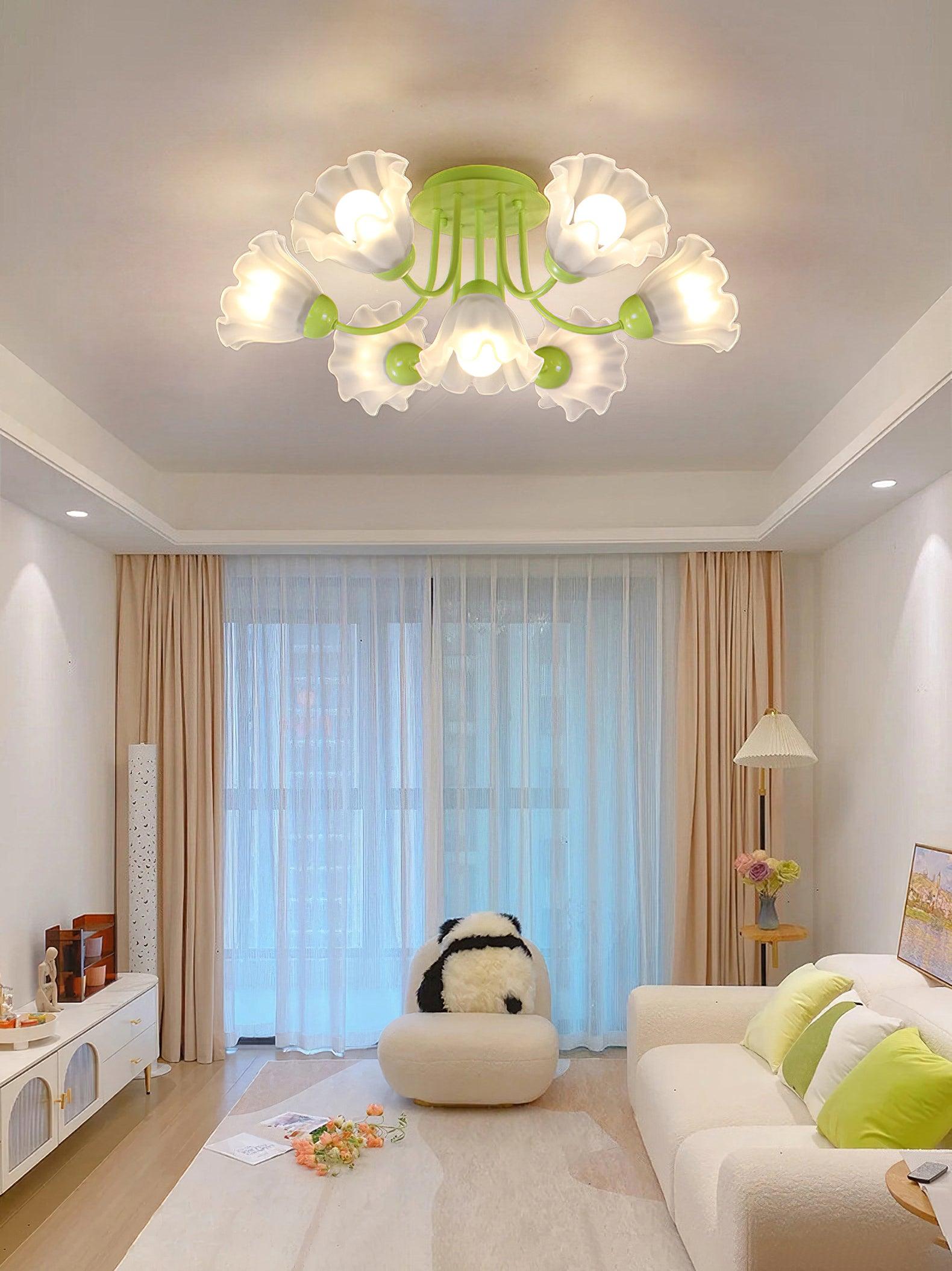 Floral Sculpted Ceiling Lamp - Lumpaz