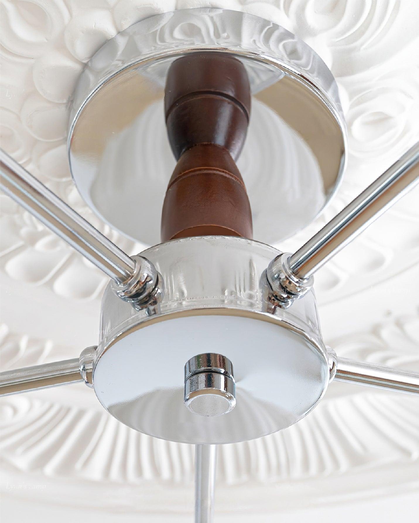 Ribbed Walnut Ceiling Lamp - Lumpaz