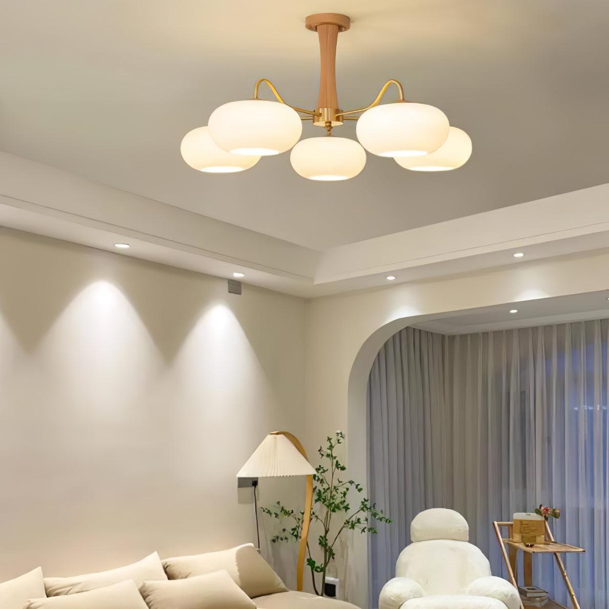 Brass Wooden Persimmon Ceiling Lamp - Lumpaz