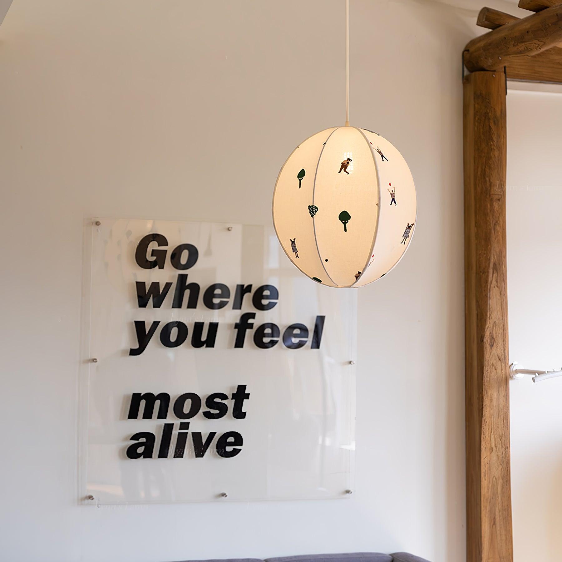 Park Embroidered Textile Pendant Lamp - Lumpaz