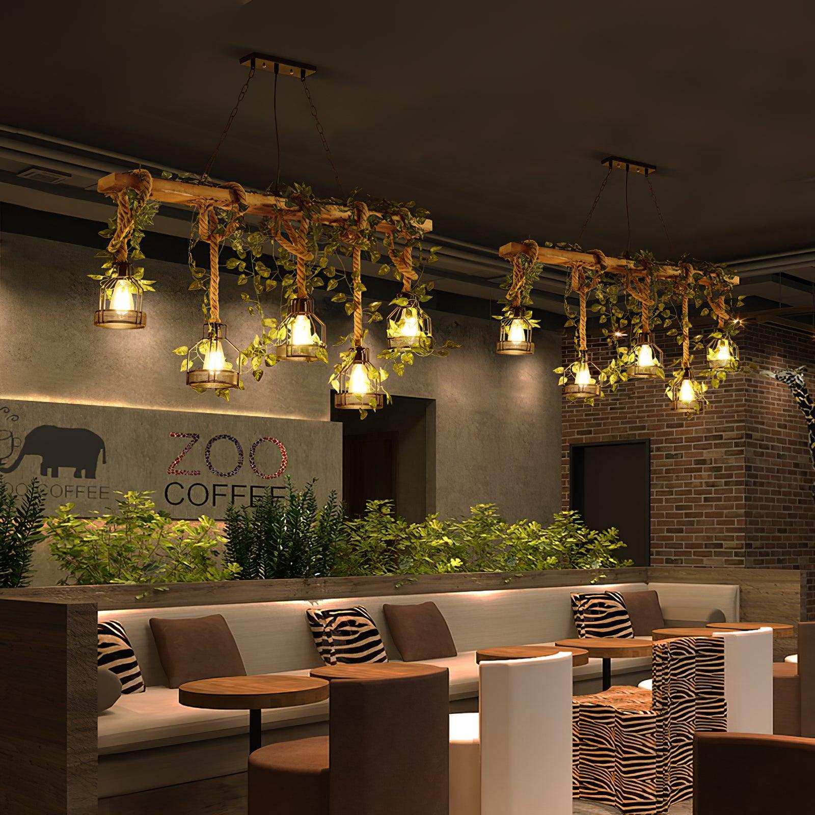 Rustic Wooden Chandelier - Lumpaz