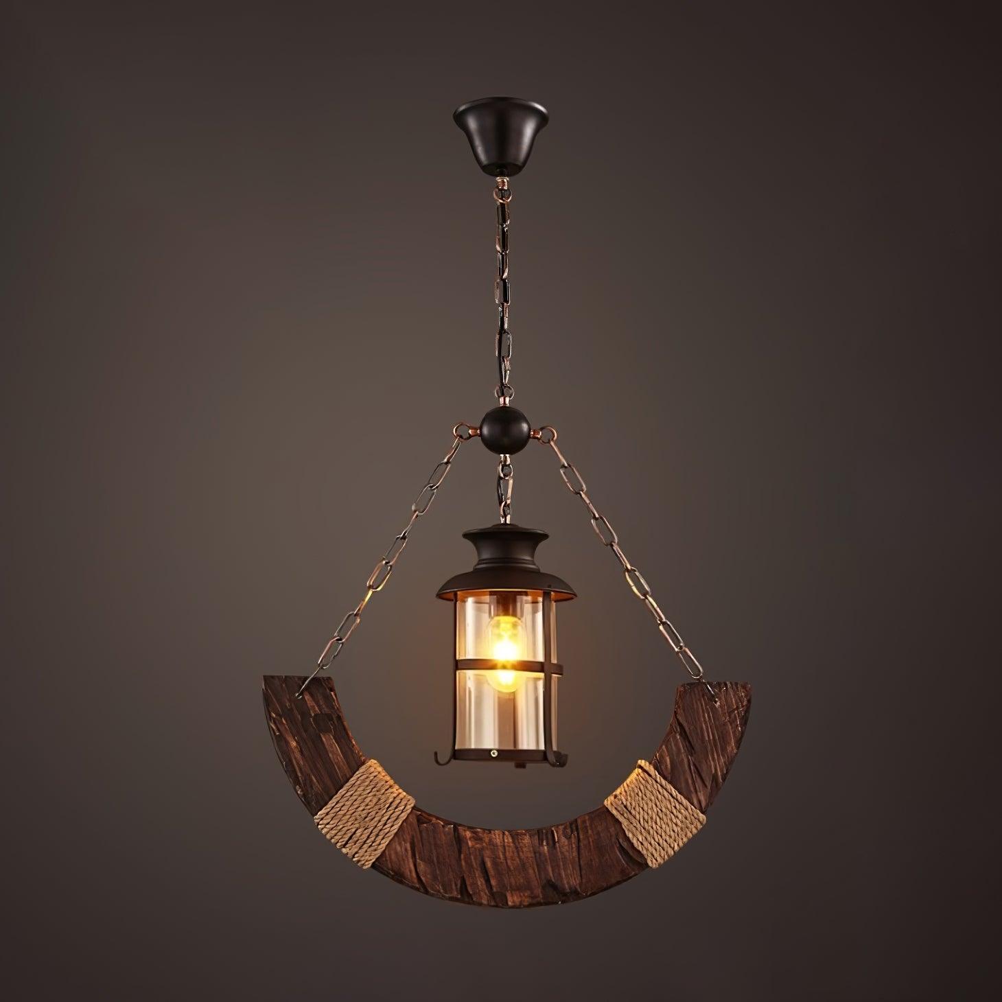 Nautical Industrial Style Wooden Chandelier - Lumpaz