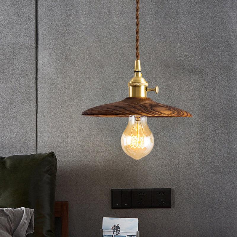 Walnut Conical Pendant Light - Lumpaz