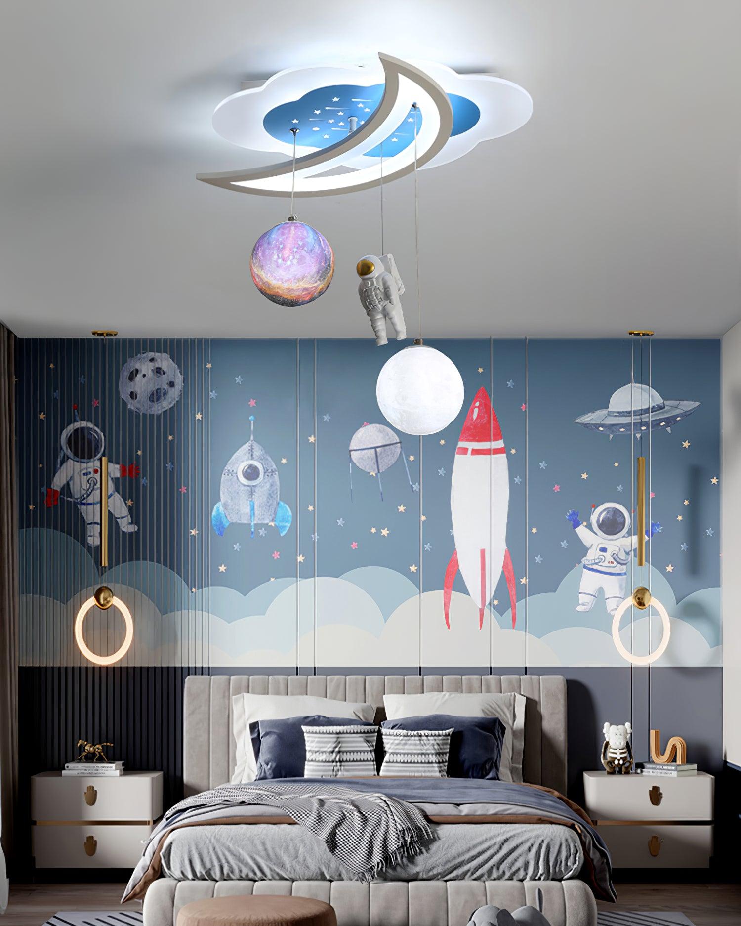 Space Astronaut Star Ceiling Lamp - Lumpaz