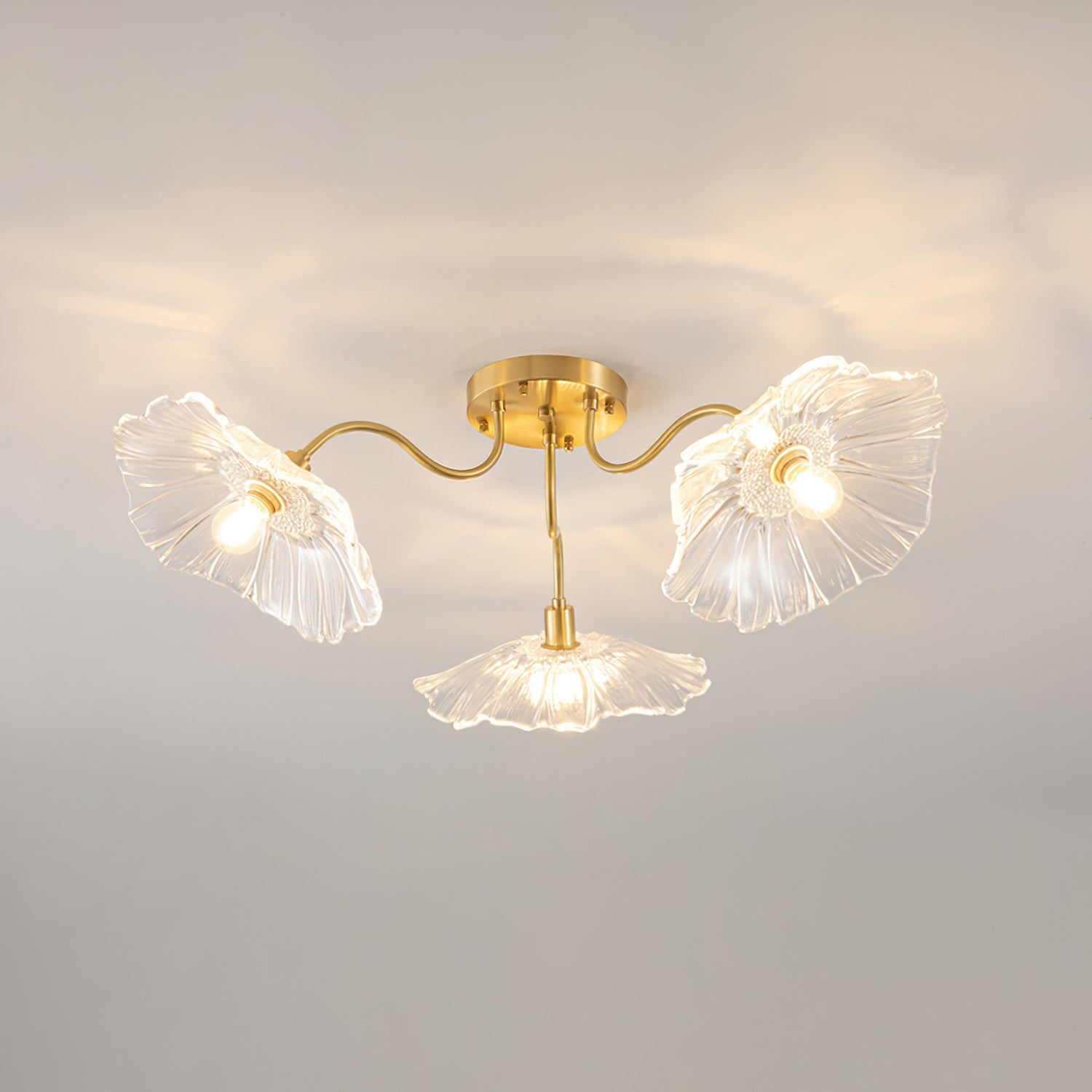 Lotus Leaf Glass Ceiling Lamp - Lumpaz