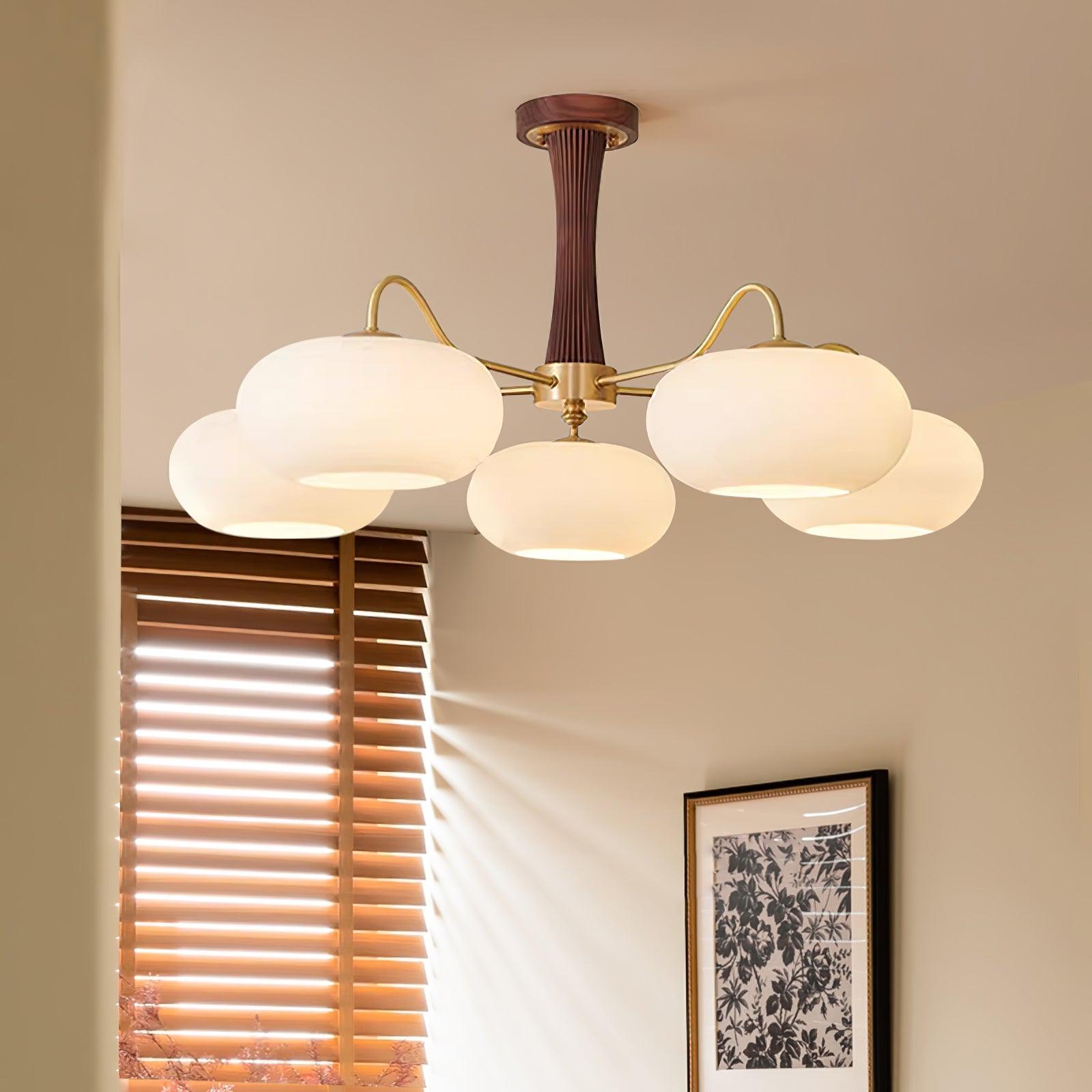 Brass Wooden Persimmon Ceiling Lamp - Lumpaz