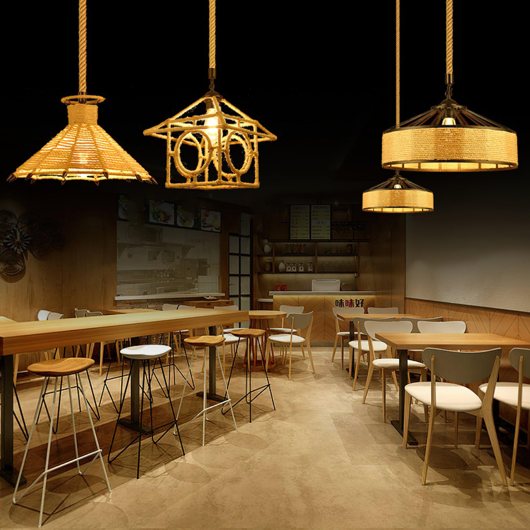 Retro Hemp Rope Interesting Pendant Light - Lumpaz