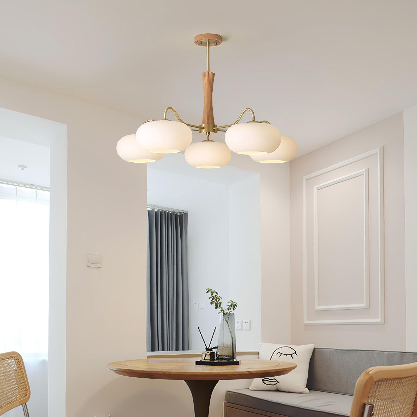 Brass Wooden Persimmon Ceiling Lamp - Lumpaz
