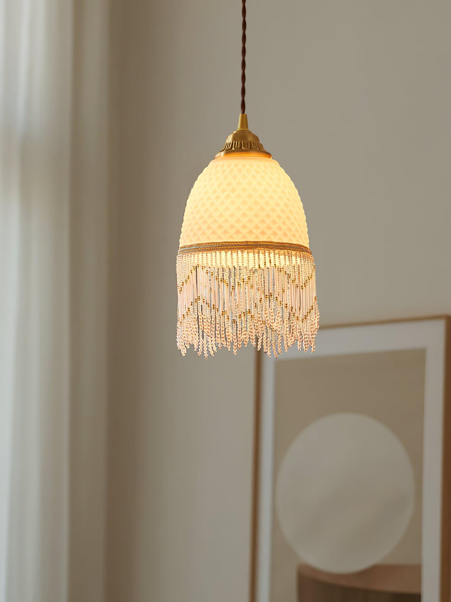 Mesh Tassel Glass Pendant Light - Lumpaz
