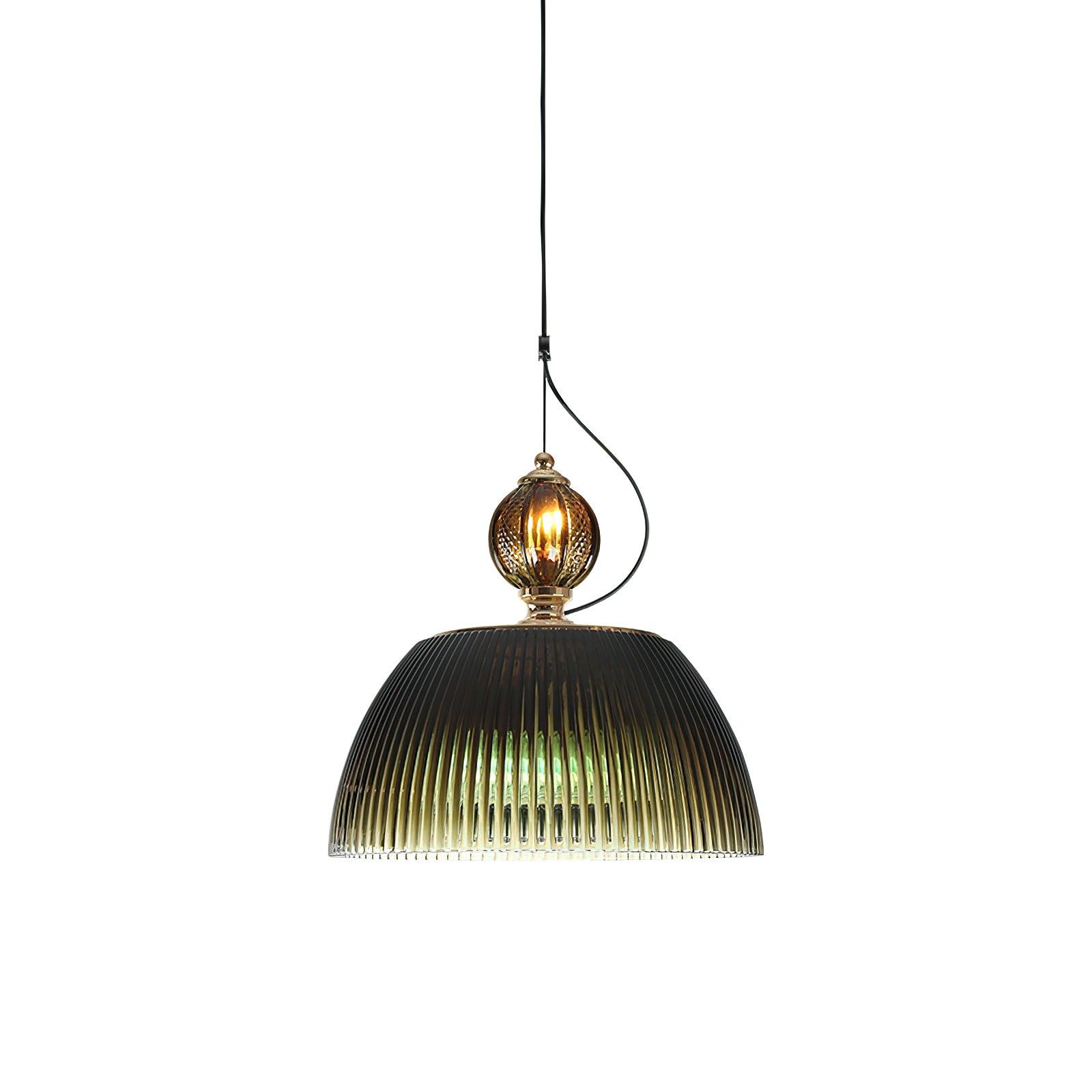 Green Glass Bowl Pendant Lamp - Lumpaz