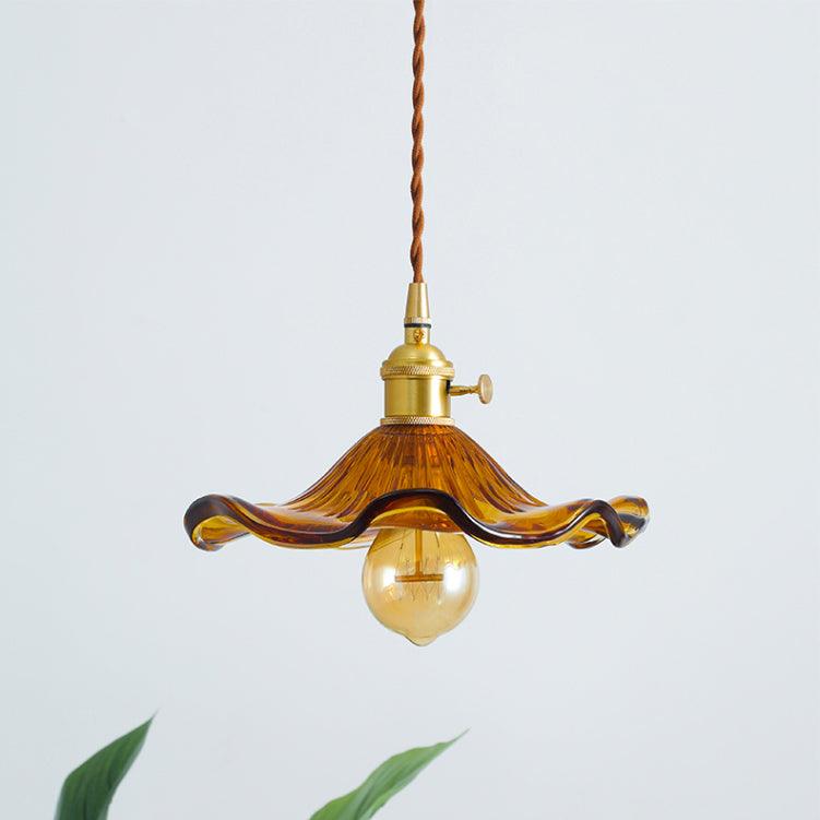 Glass Hibiscus Flower Pendant Light - Lumpaz