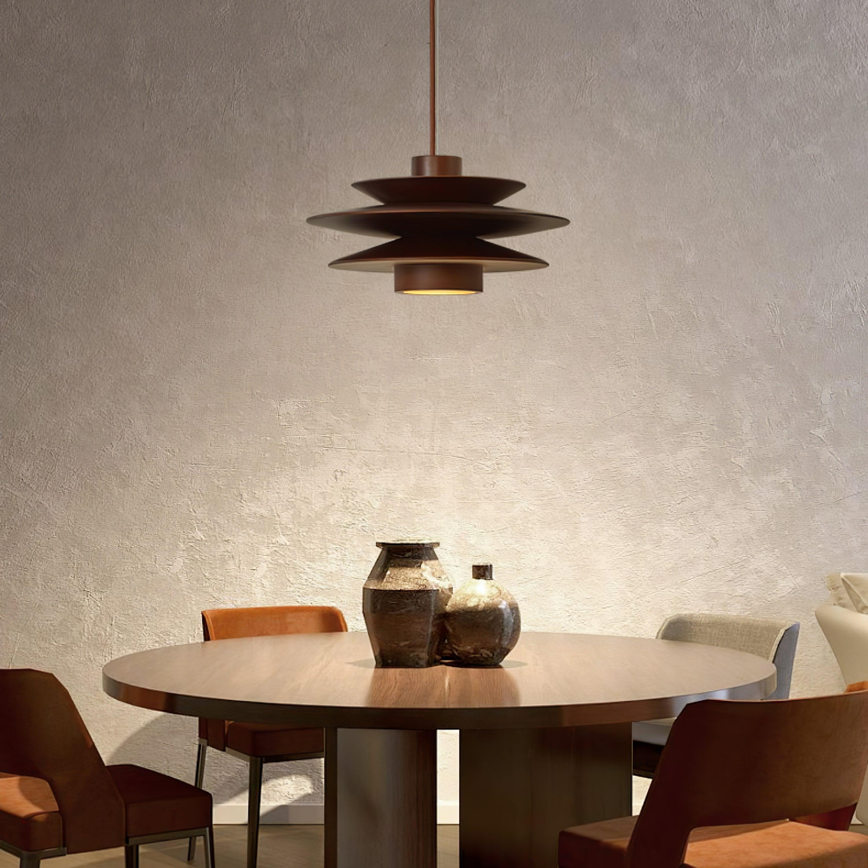 Cascade Wooden Disc Pendant Lamp - Lumpaz