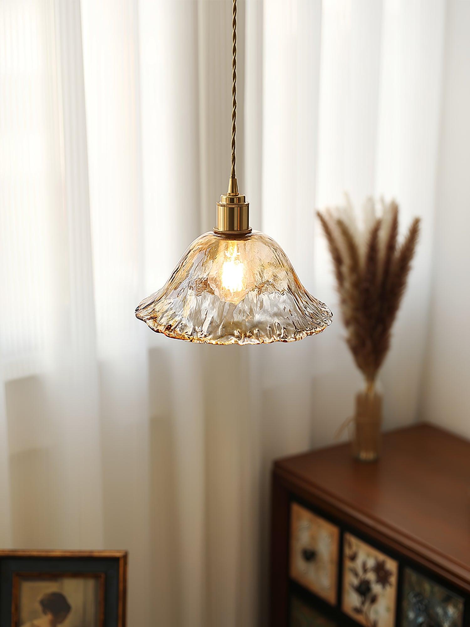 Vintage Brown Glass Pendant Light - Lumpaz
