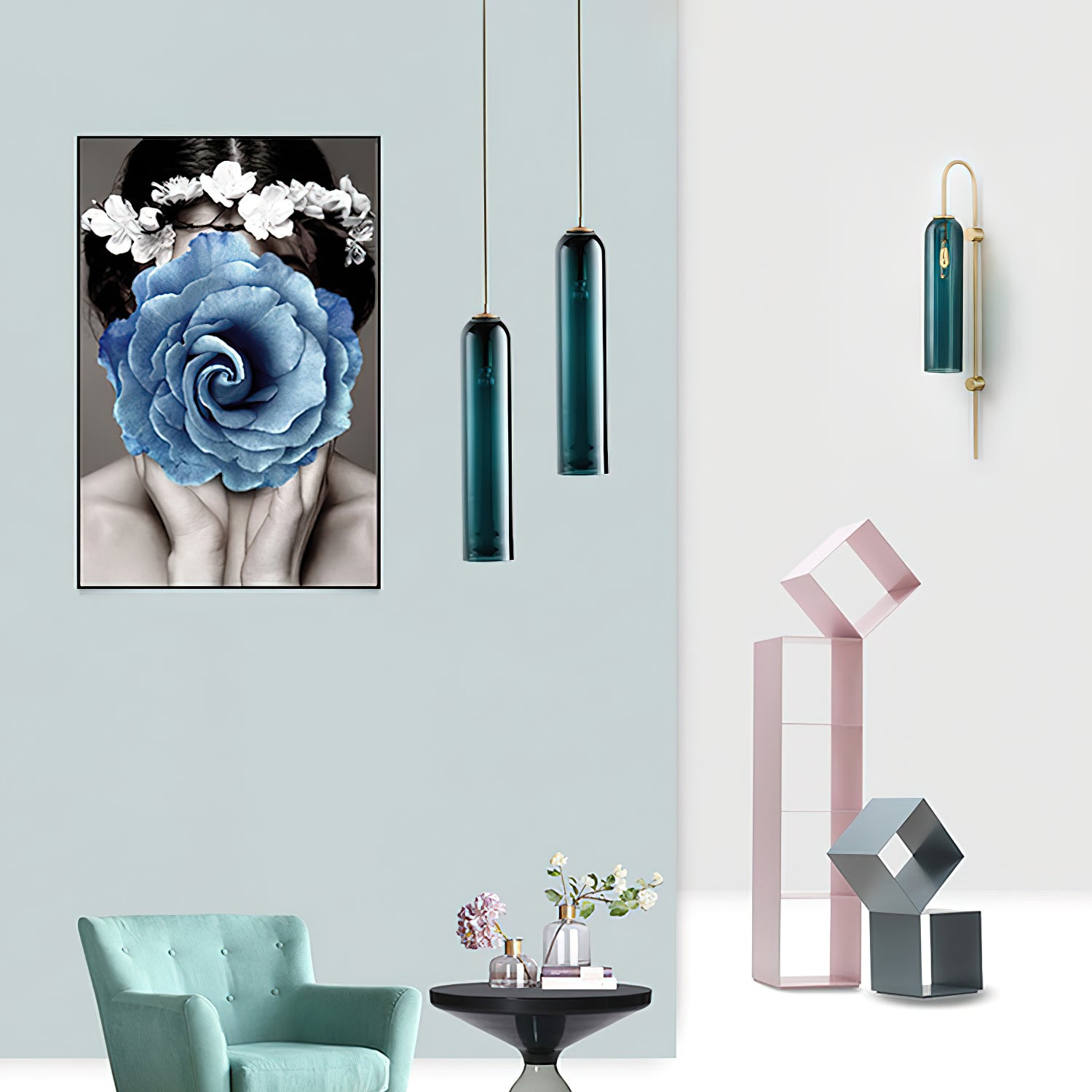 Long Tube Glass Pendant Light - Lumpaz