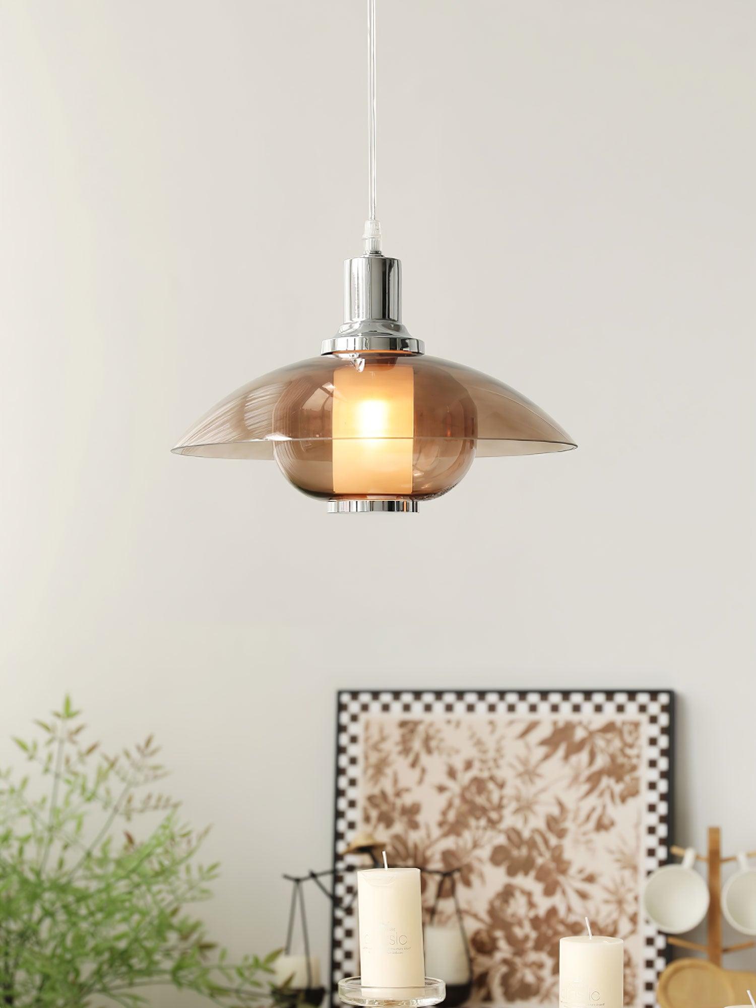 Flying Saucer Chrome Pendant Light - Lumpaz