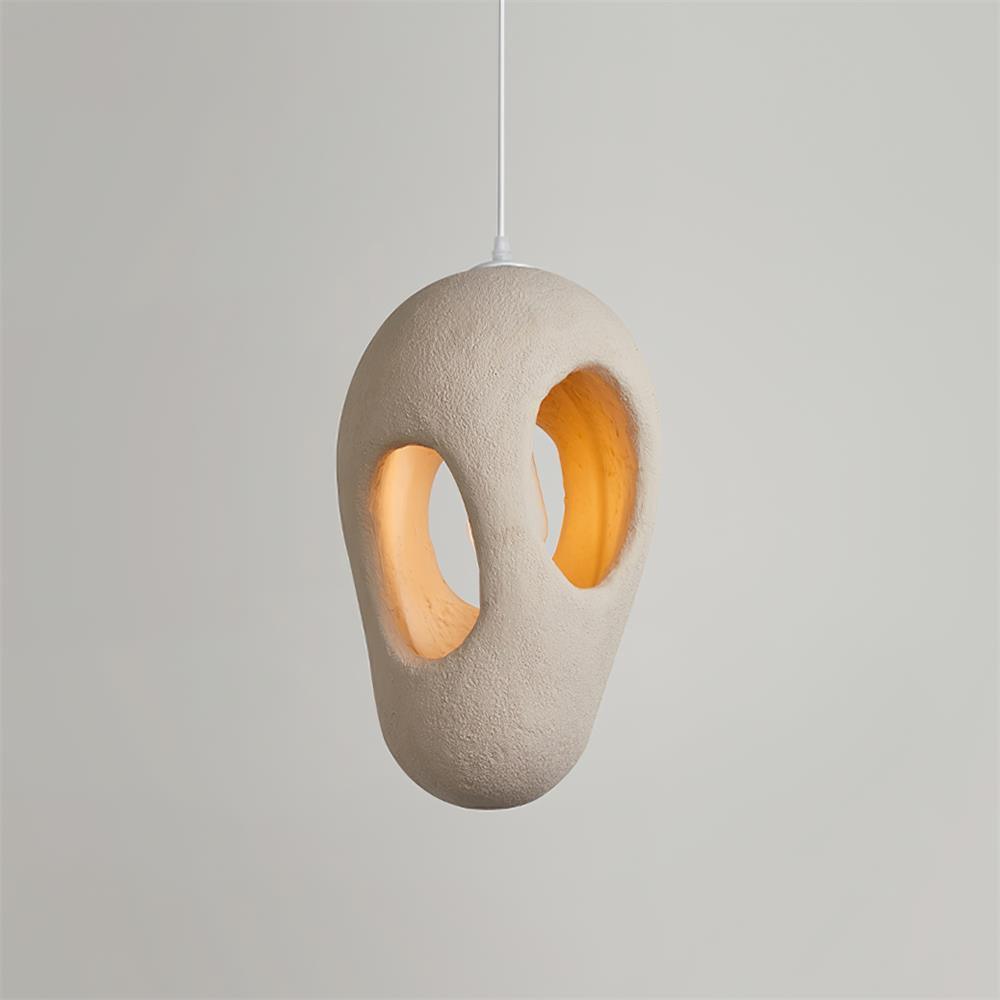 Hand-Built White Pendant Lamp - Lumpaz