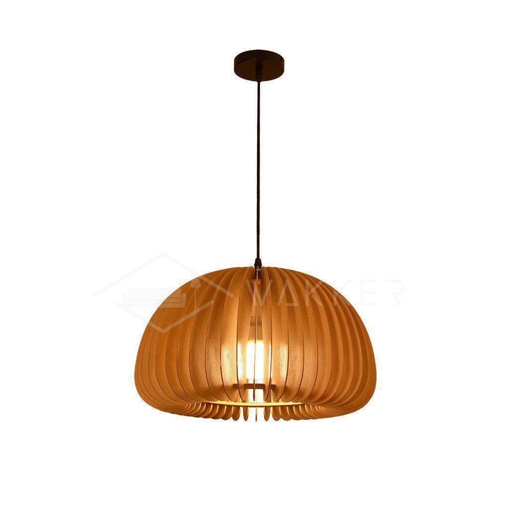 Wooden Pumpkin Pendant Lamp - Lumpaz