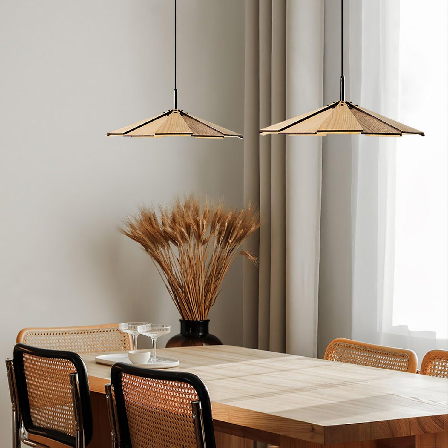 Umbrella Wooden Pendant Light - Lumpaz