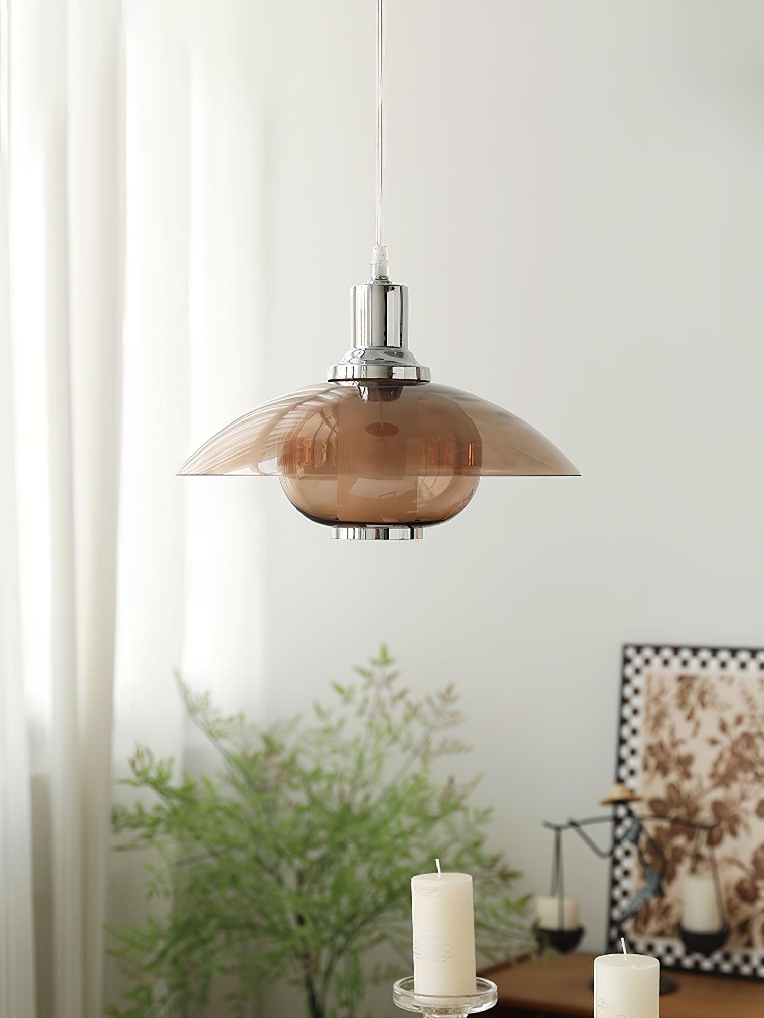 Flying Saucer Chrome Pendant Light - Lumpaz