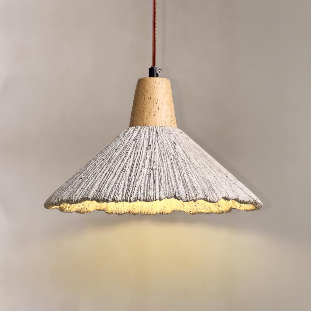Concrete Pleated Pendant Lamp - Lumpaz