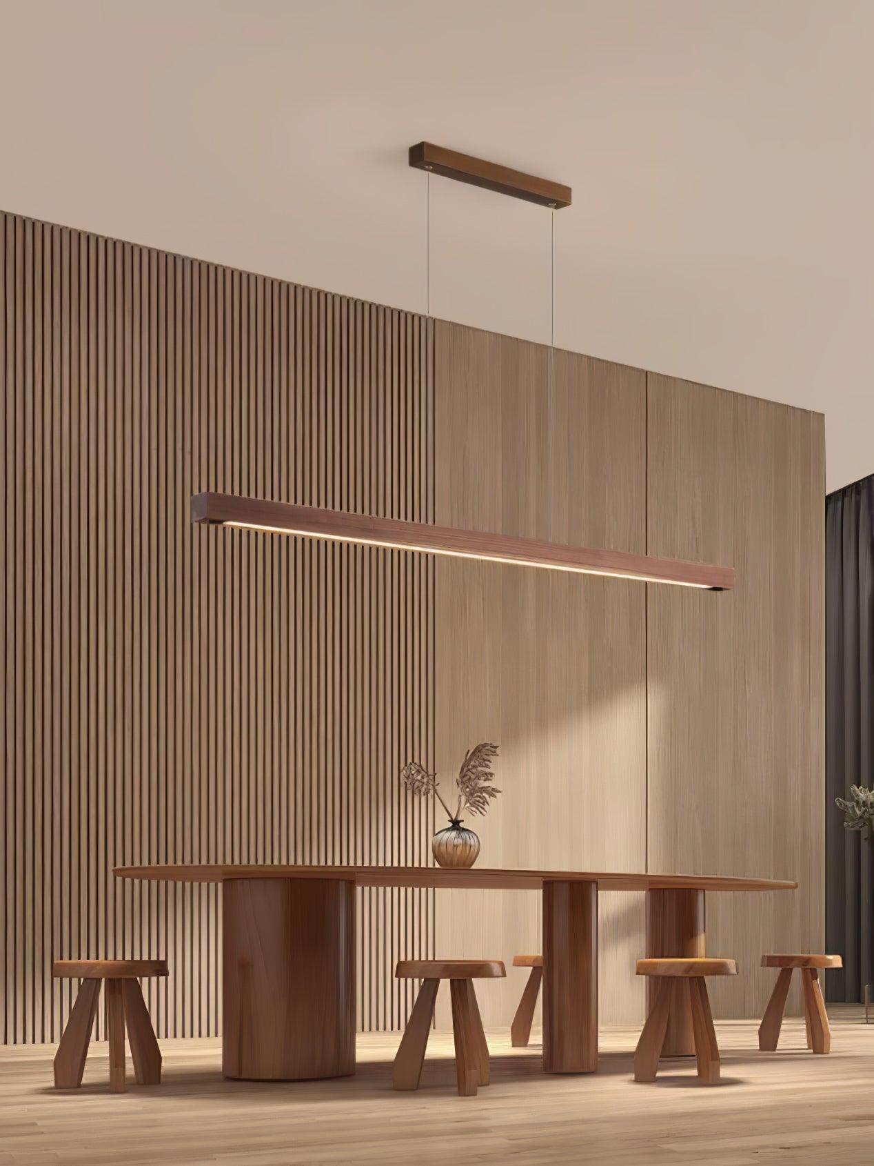 Linear Wooden Pendant Light - Lumpaz