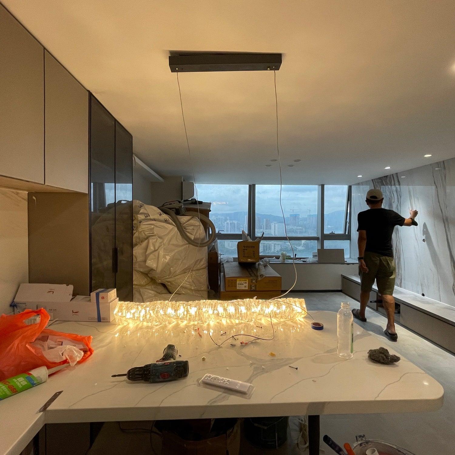 Long Crystal Pendant Lamp - Lumpaz