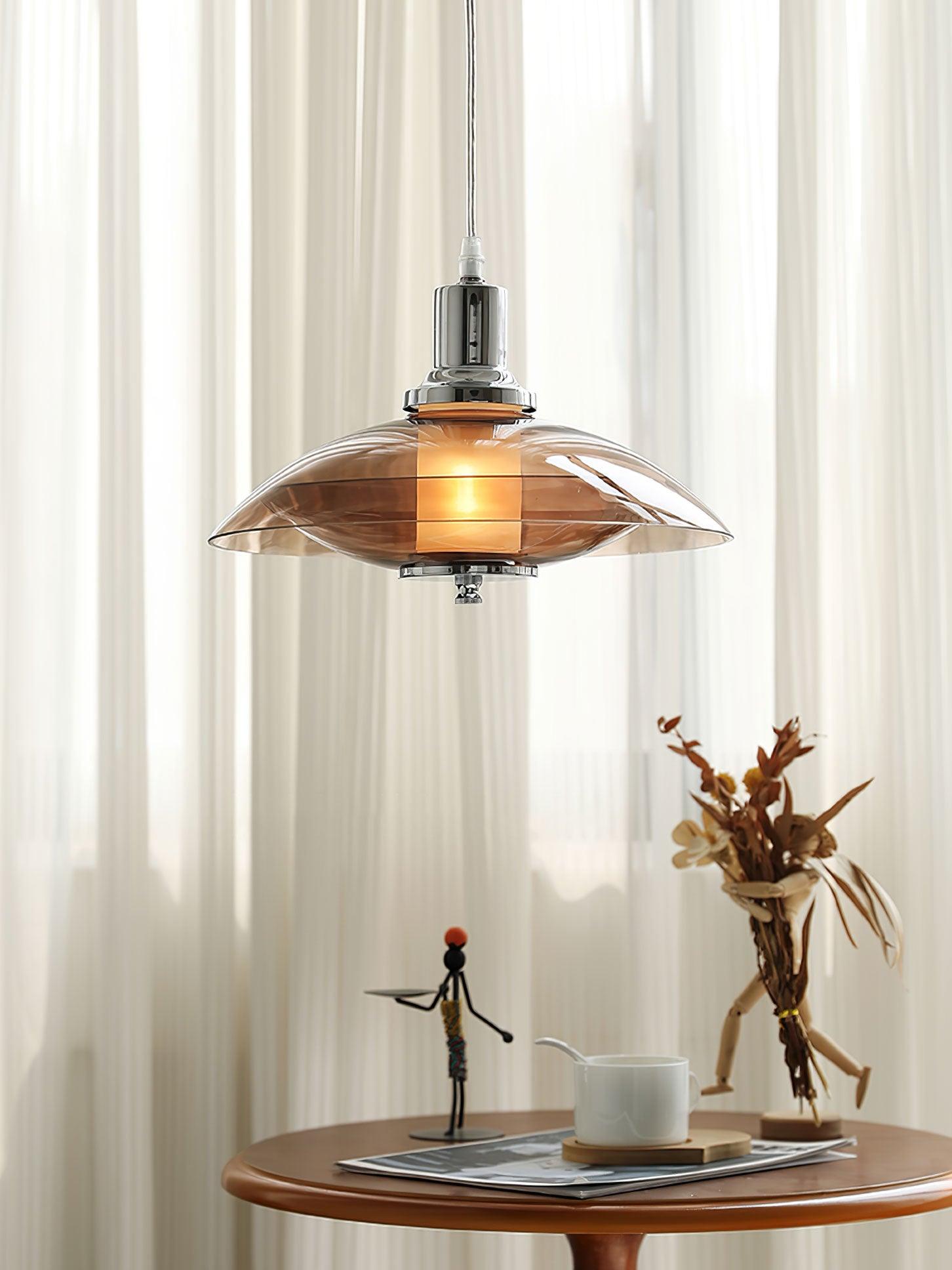 Flying Saucer Chrome Pendant Light - Lumpaz