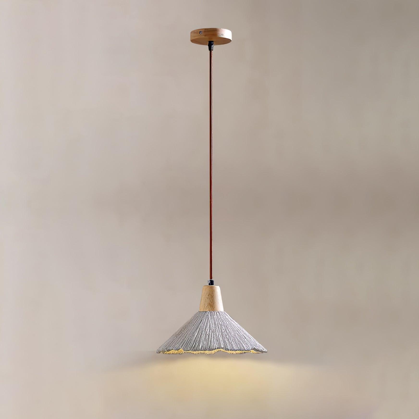 Concrete Pleated Pendant Lamp - Lumpaz