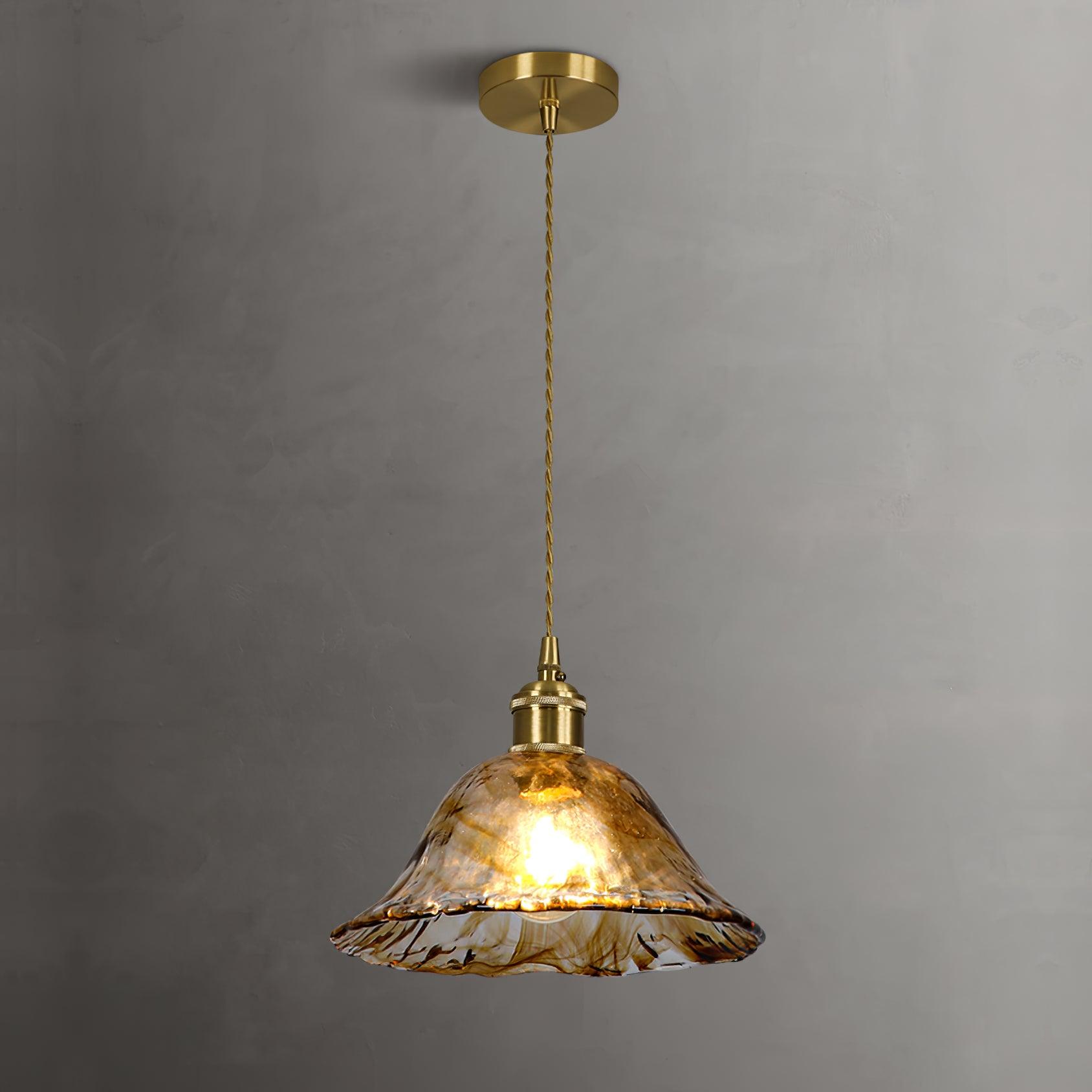 Vintage Brown Glass Pendant Light - Lumpaz