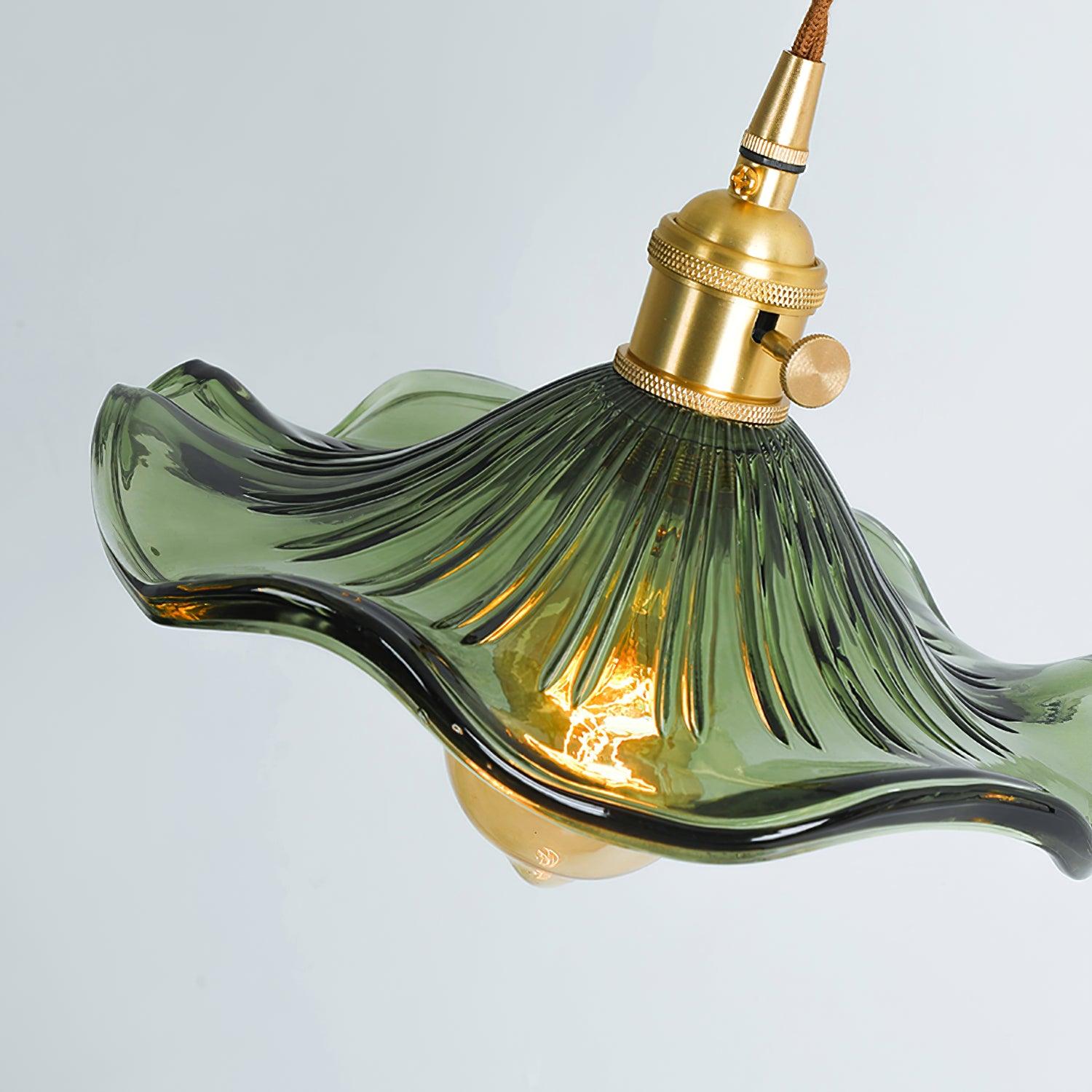 Glass Hibiscus Flower Pendant Light - Lumpaz
