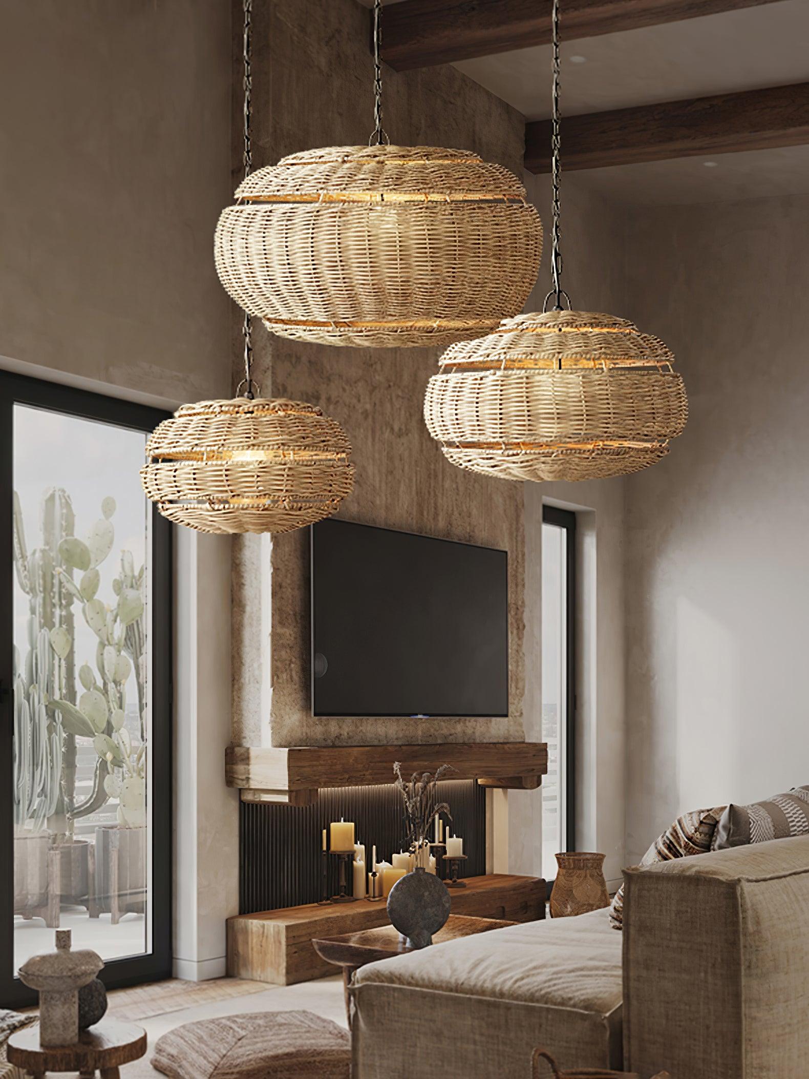 Hues Wicker Pendant Lamp - Lumpaz