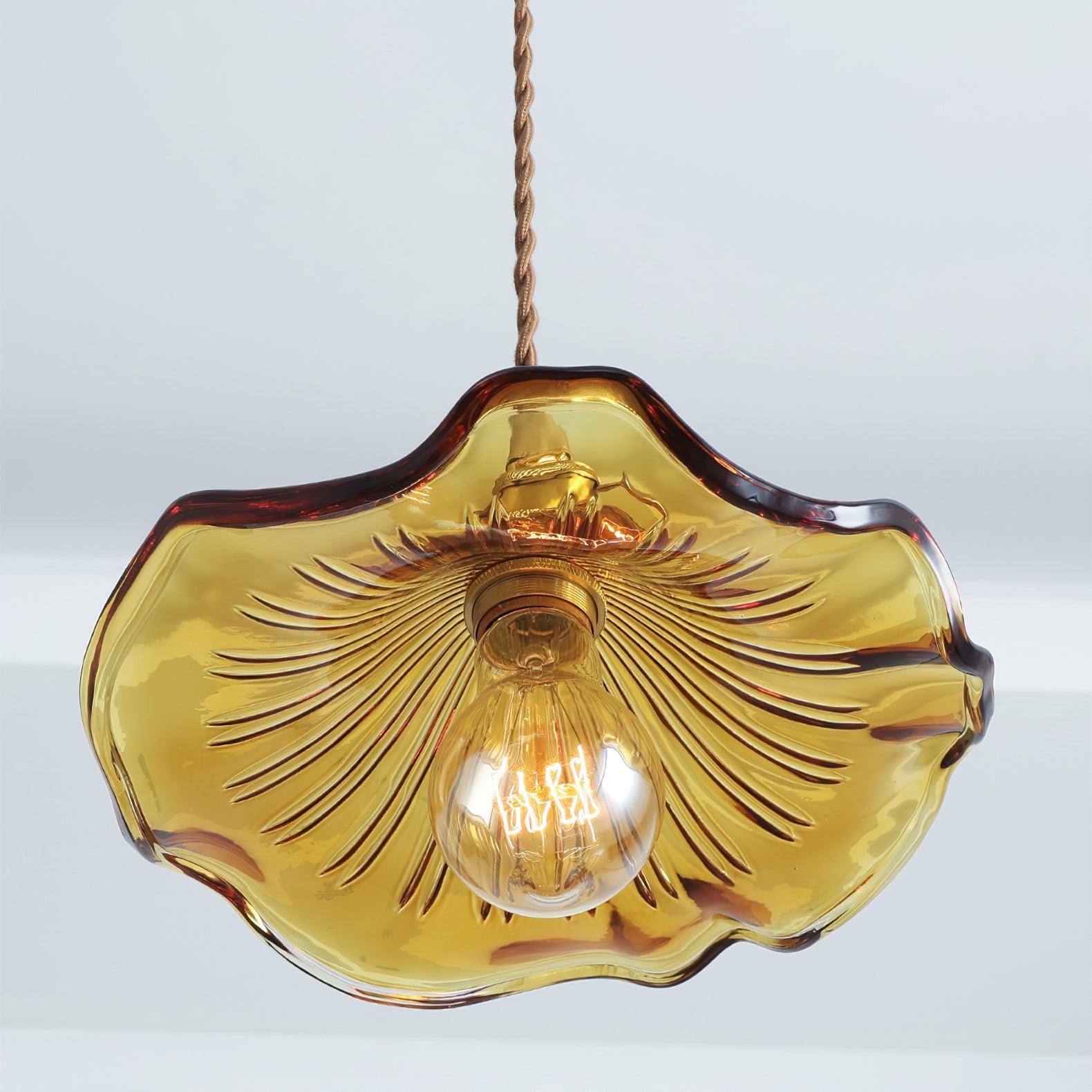 Glass Hibiscus Flower Pendant Light - Lumpaz