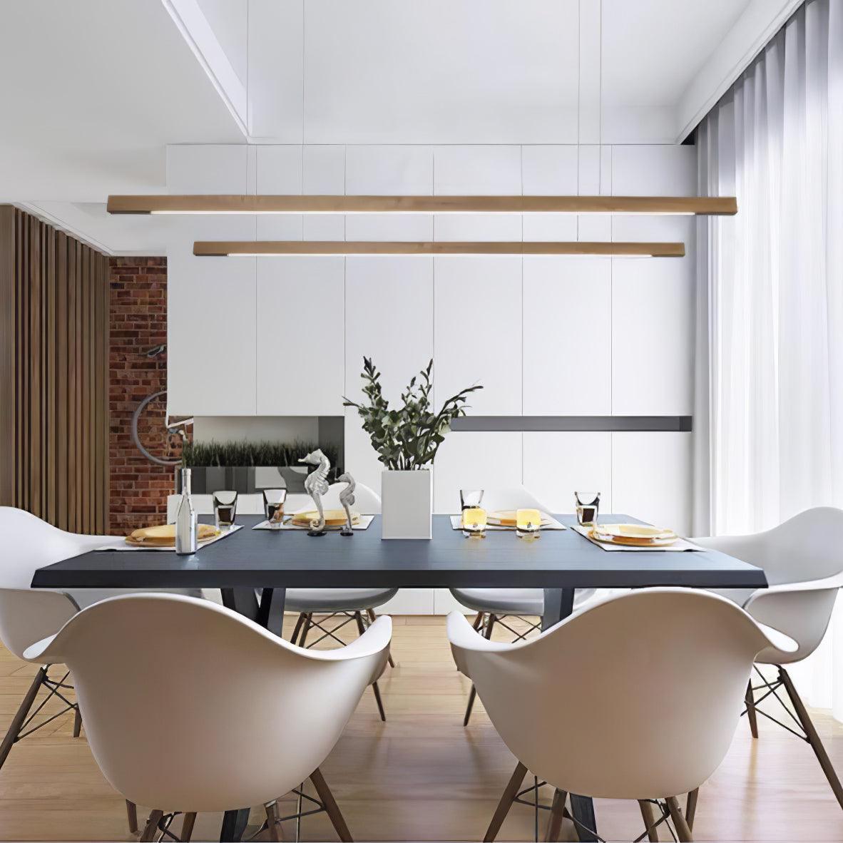 Linear Wooden Pendant Light - Lumpaz