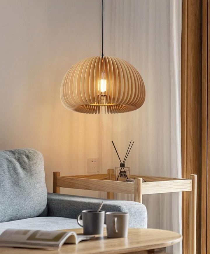 Wooden Pumpkin Pendant Lamp - Lumpaz