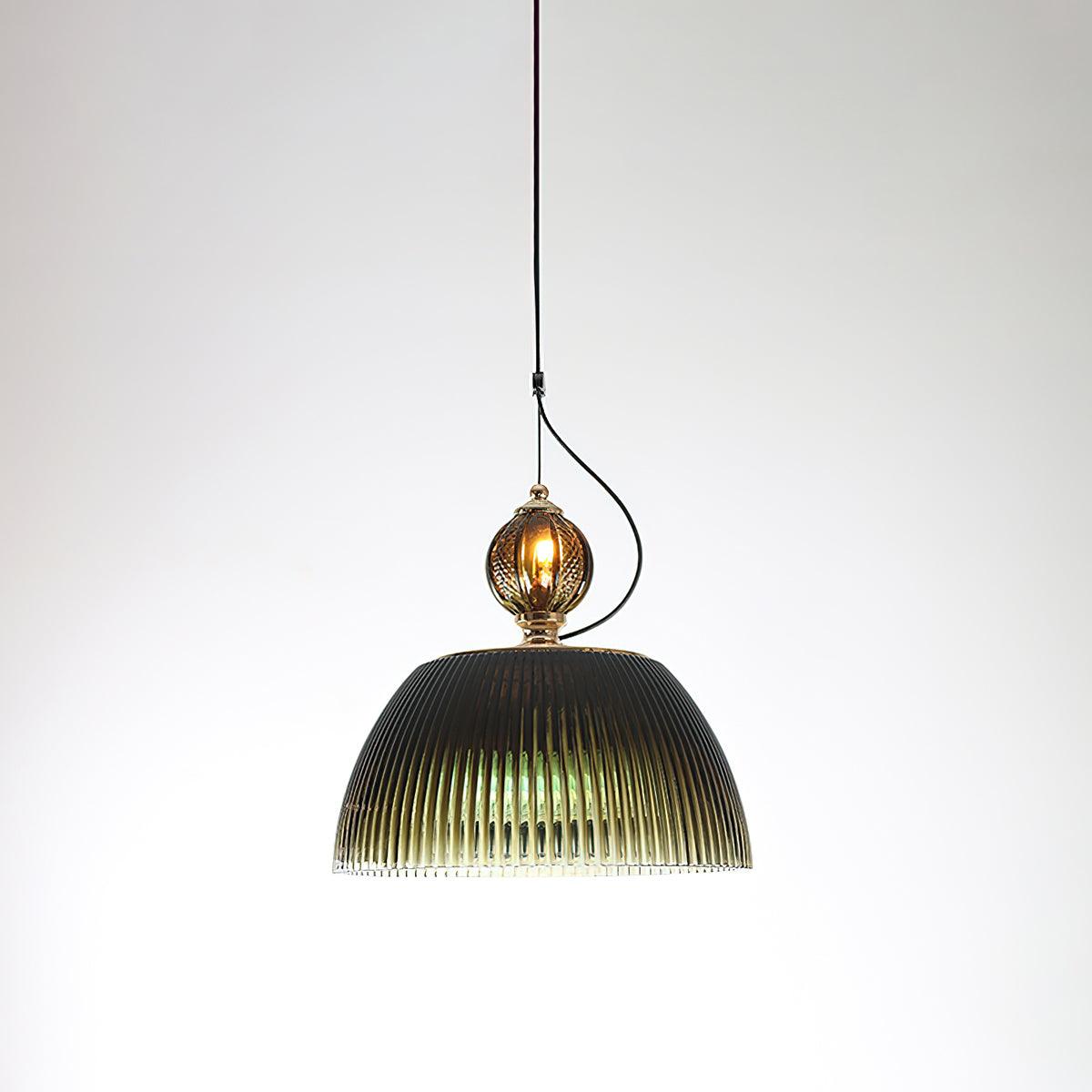 Green Glass Bowl Pendant Lamp - Lumpaz