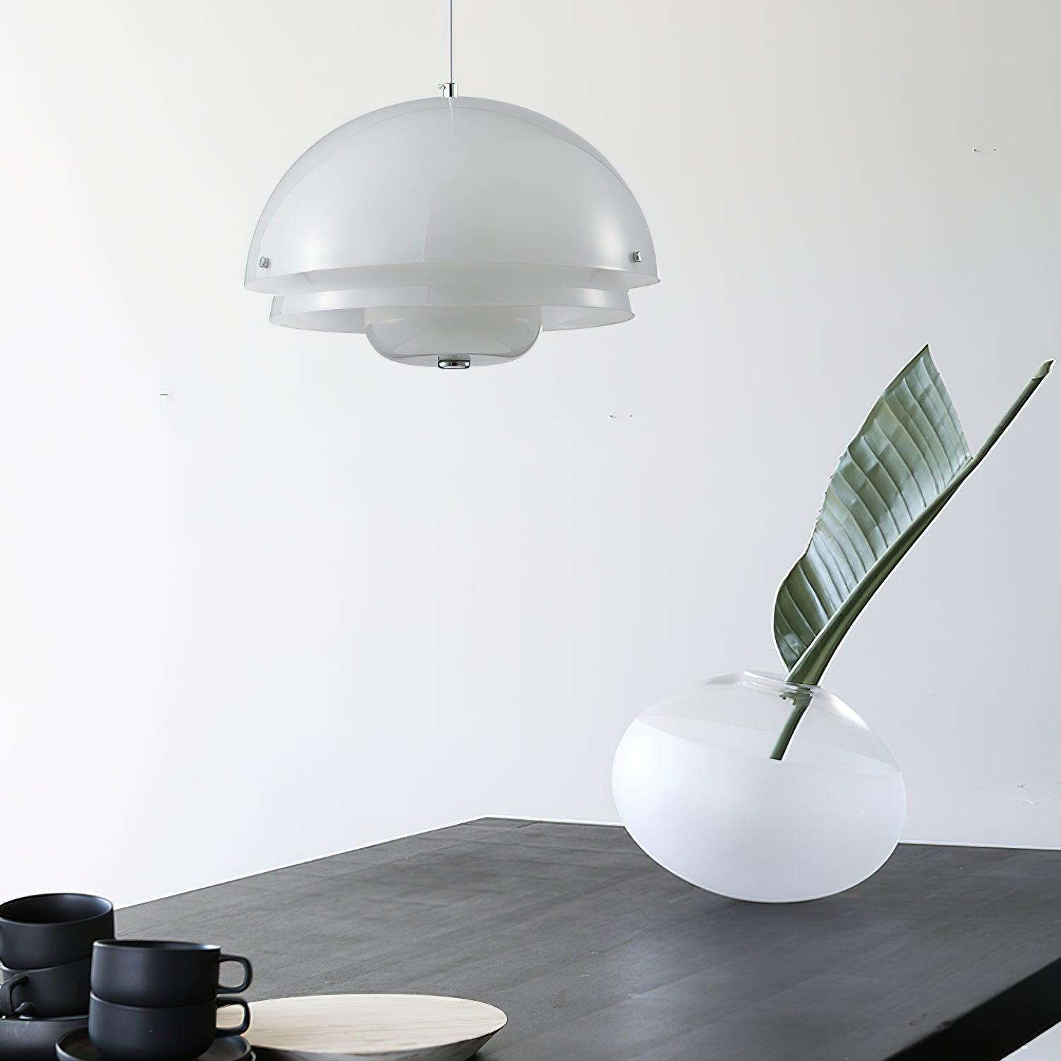 Milk White Layer Pendant Lamp - Lumpaz