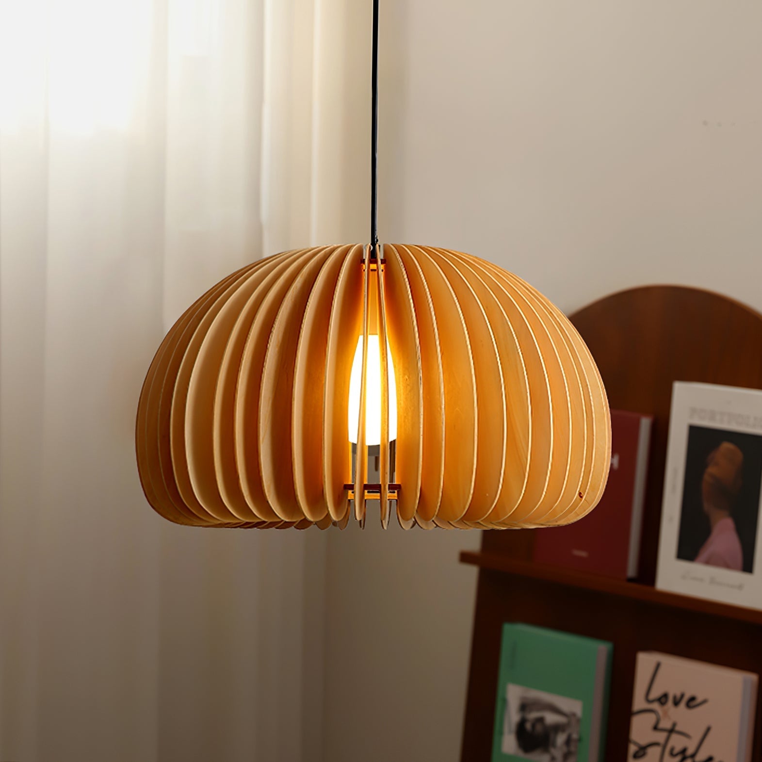 Wooden Pumpkin Pendant Lamp - Lumpaz