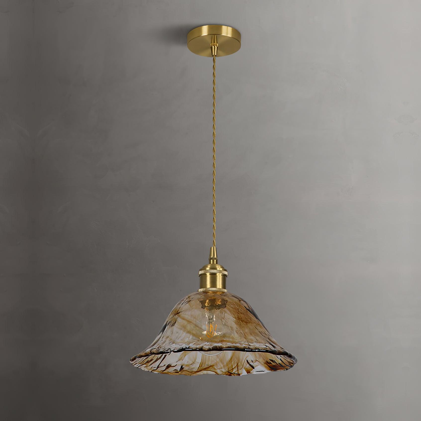 Vintage Brown Glass Pendant Light - Lumpaz